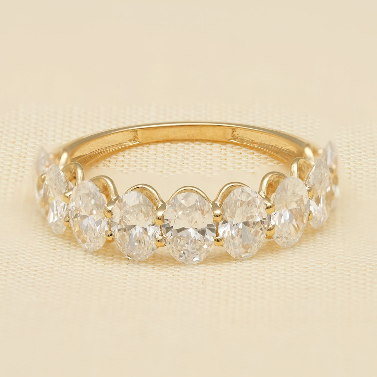 Oval Lab Diamond Engagement Ring with Matching Wedding Band
