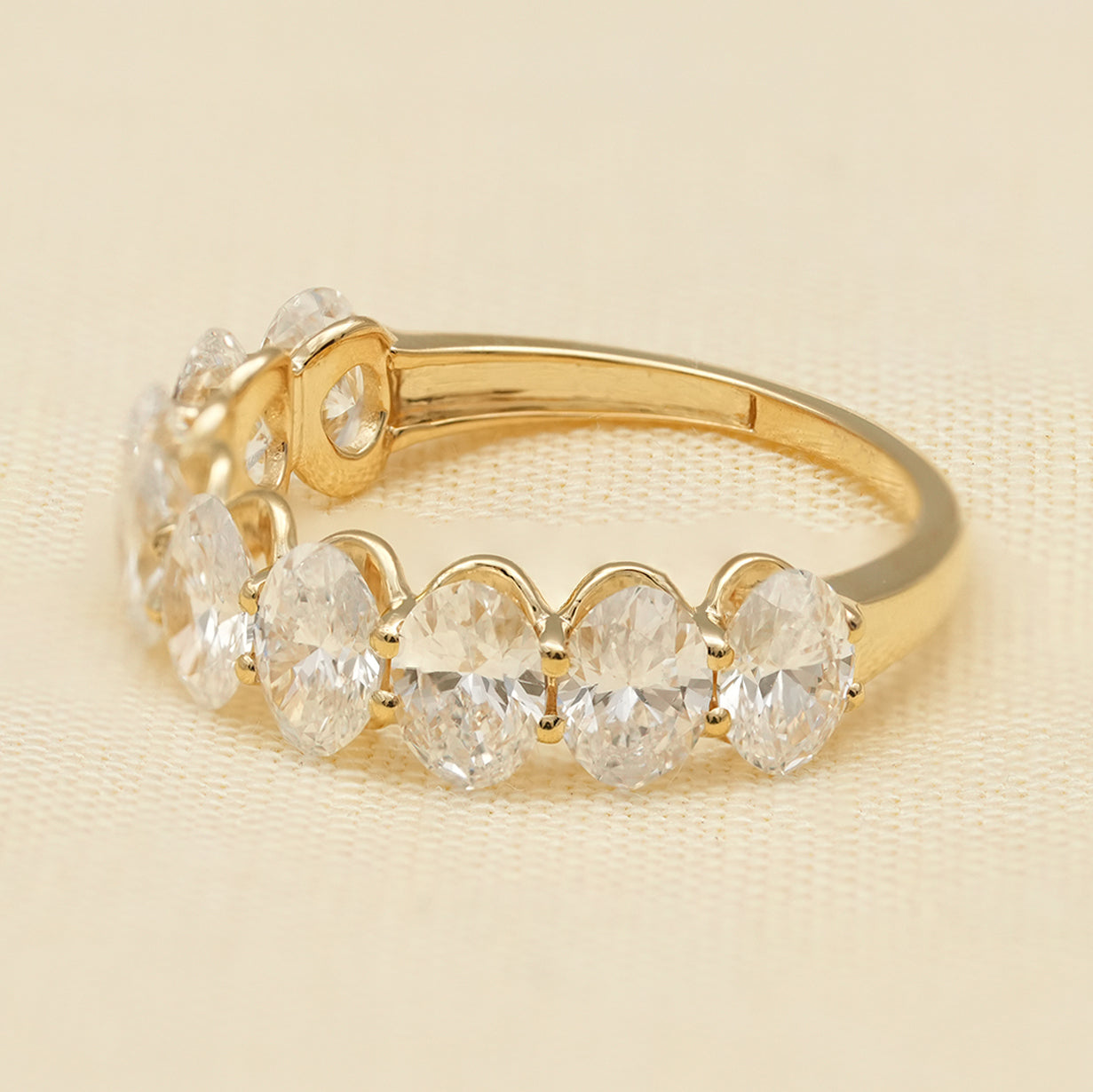 Oval Lab Diamond Engagement Ring with Matching Wedding Band