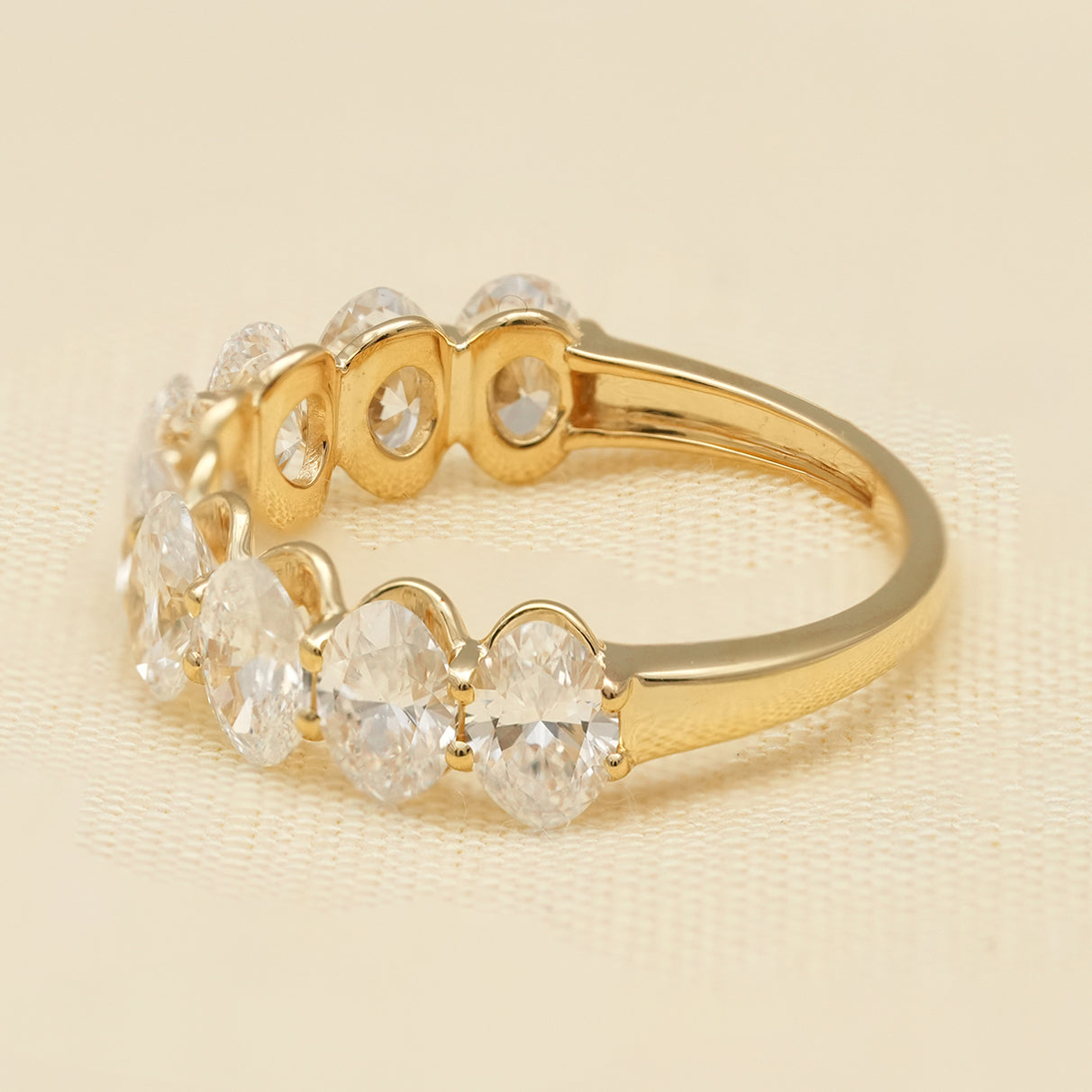 Oval Lab Diamond Engagement Ring with Matching Wedding Band
