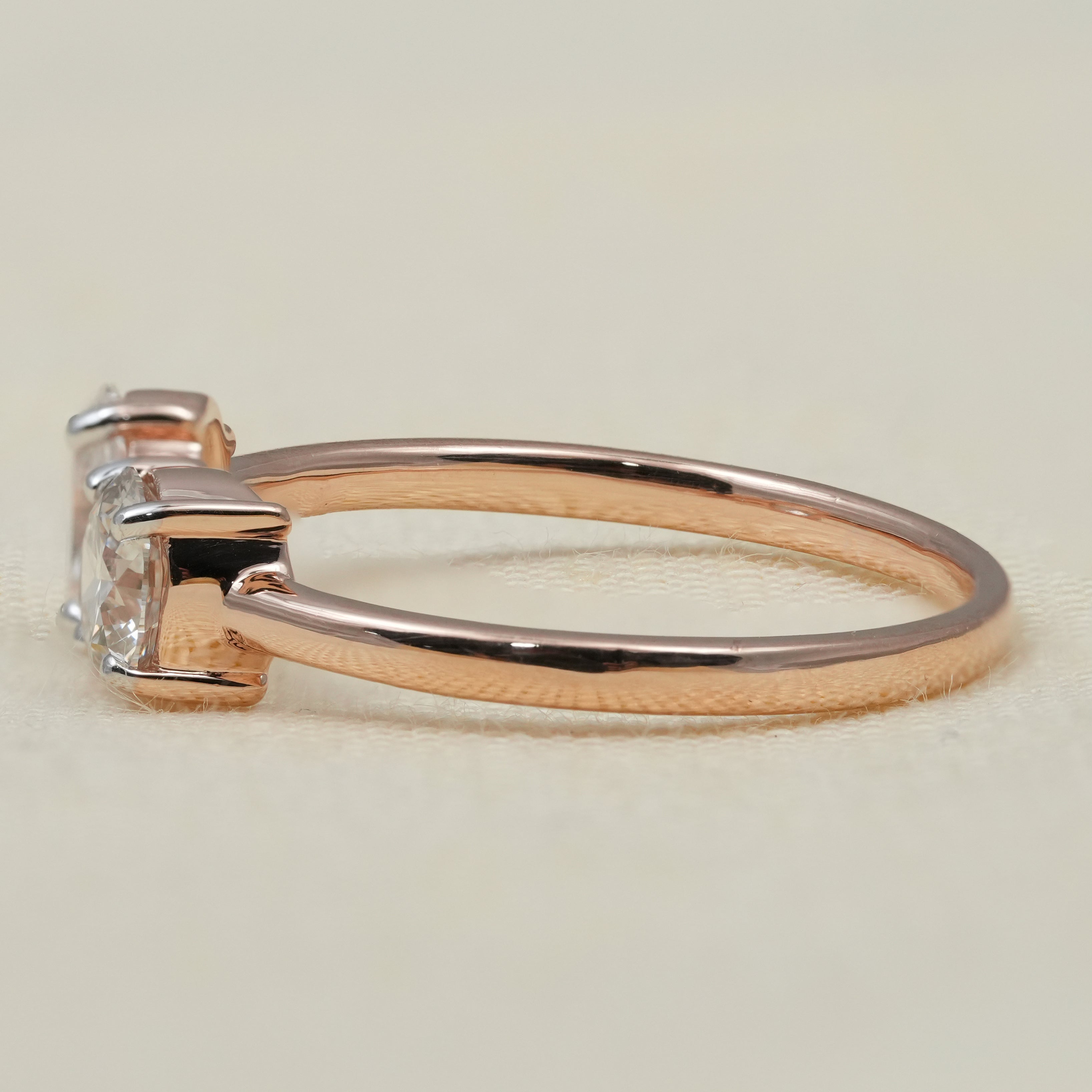 Oval and Round Lab Diamond Toi Et Moi Ring