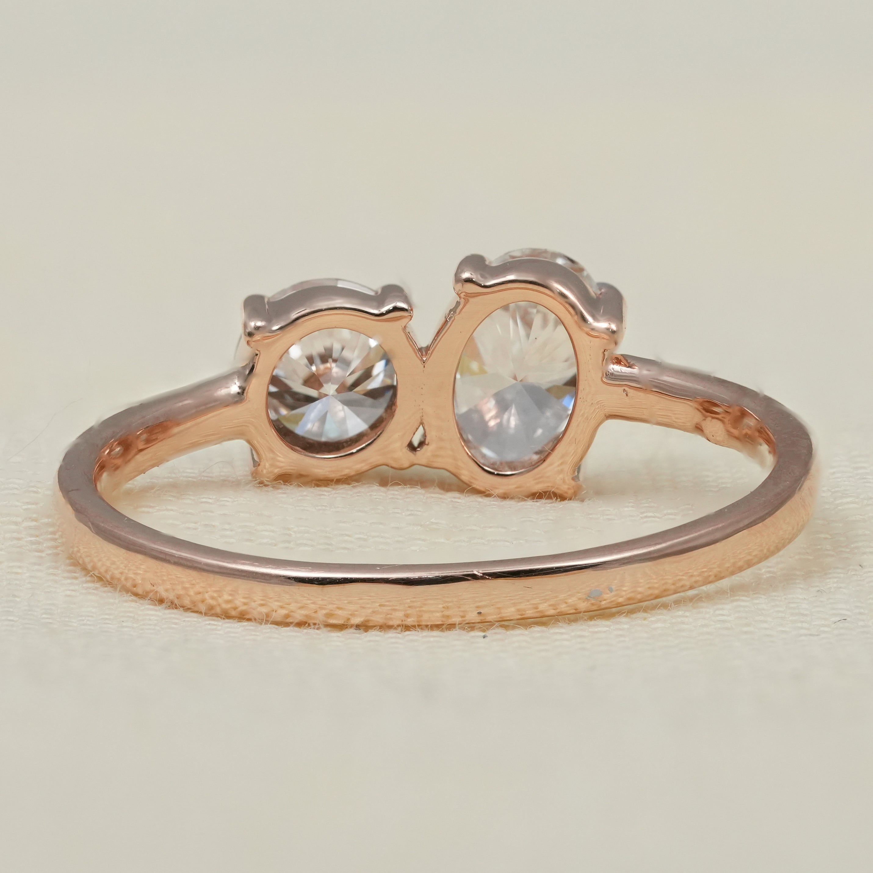 Oval and Round Lab Diamond Toi Et Moi Ring