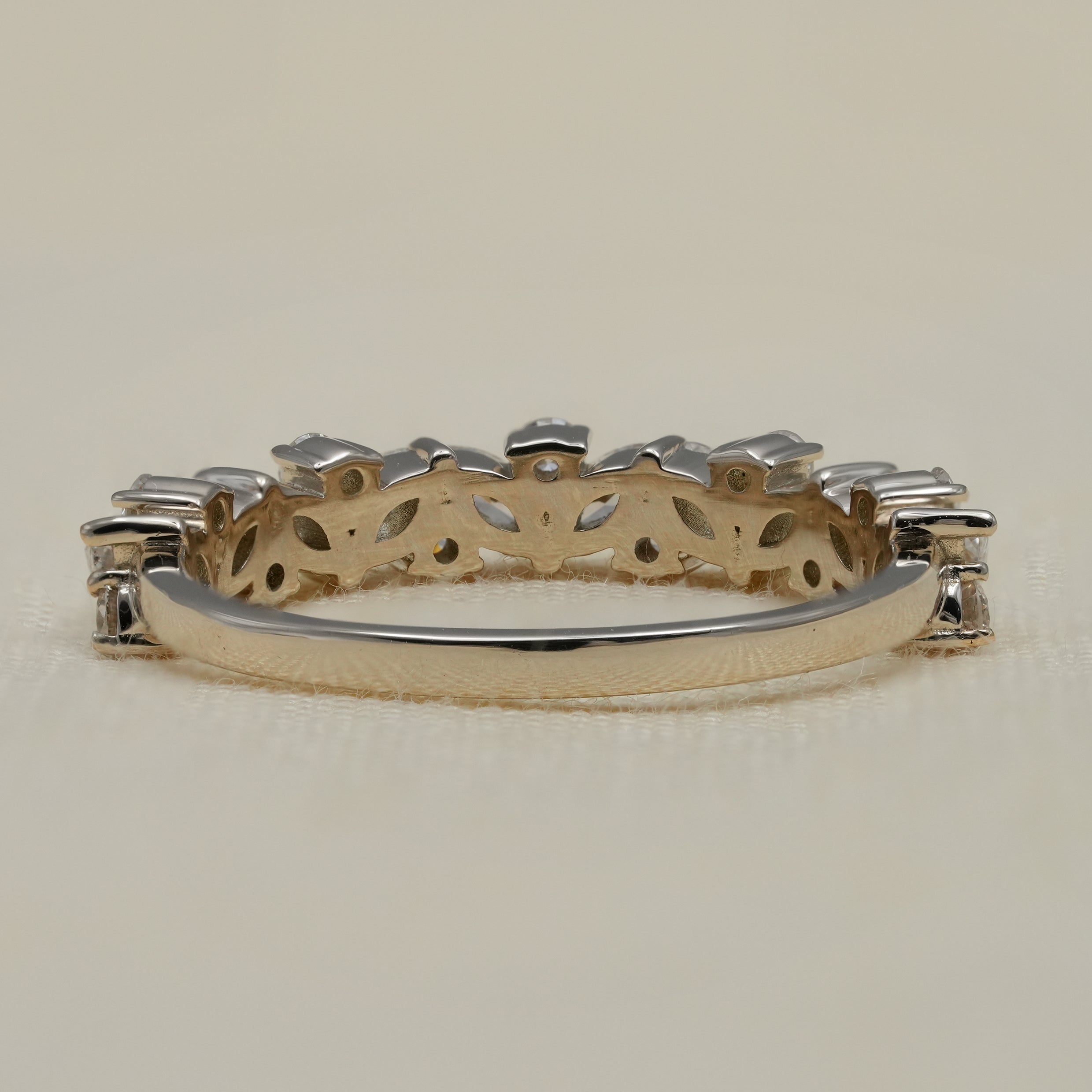 Marquise lab grown diamond anniversary band with sparkle