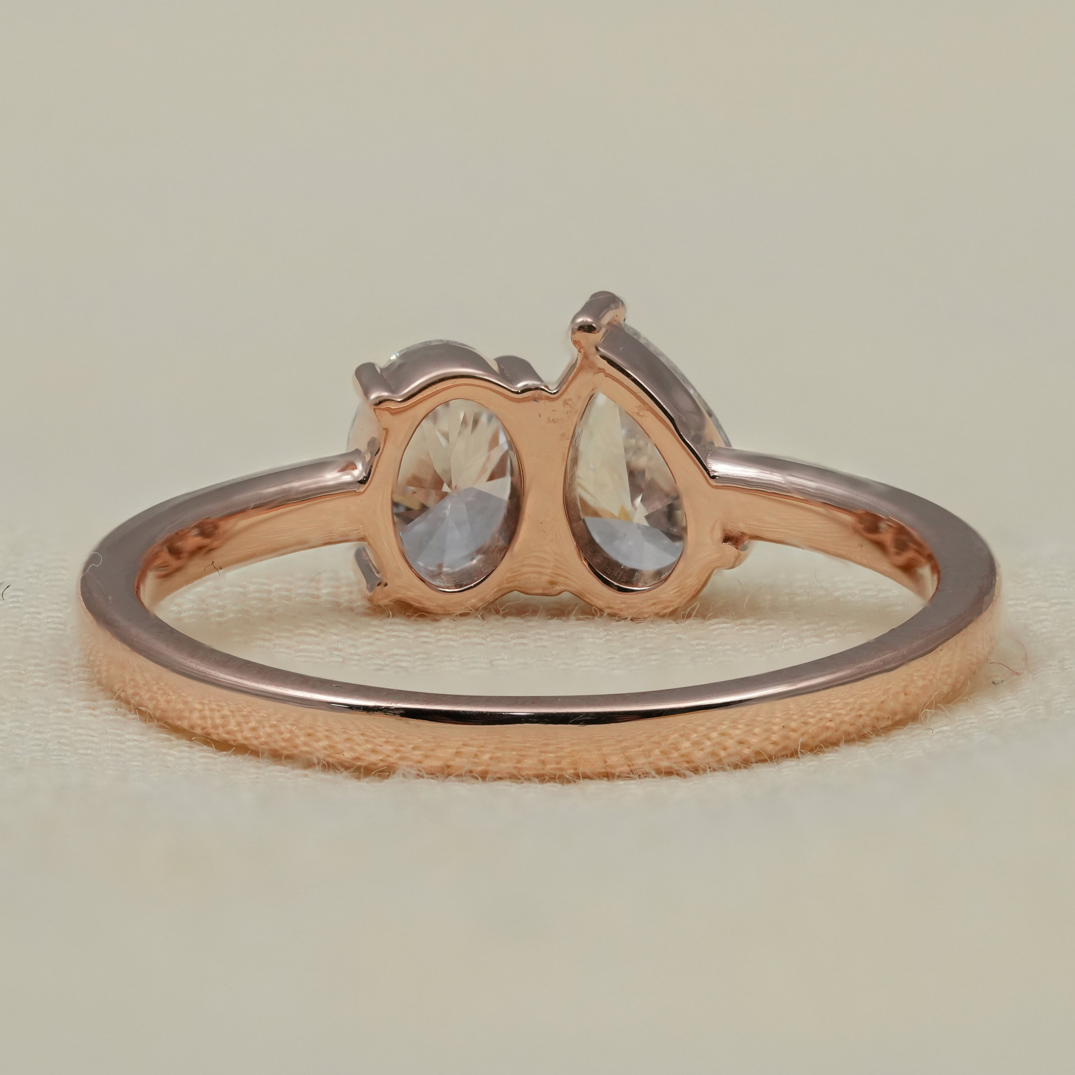 Pear and Oval Lab Grown Diamond Toi Et Moi Ring