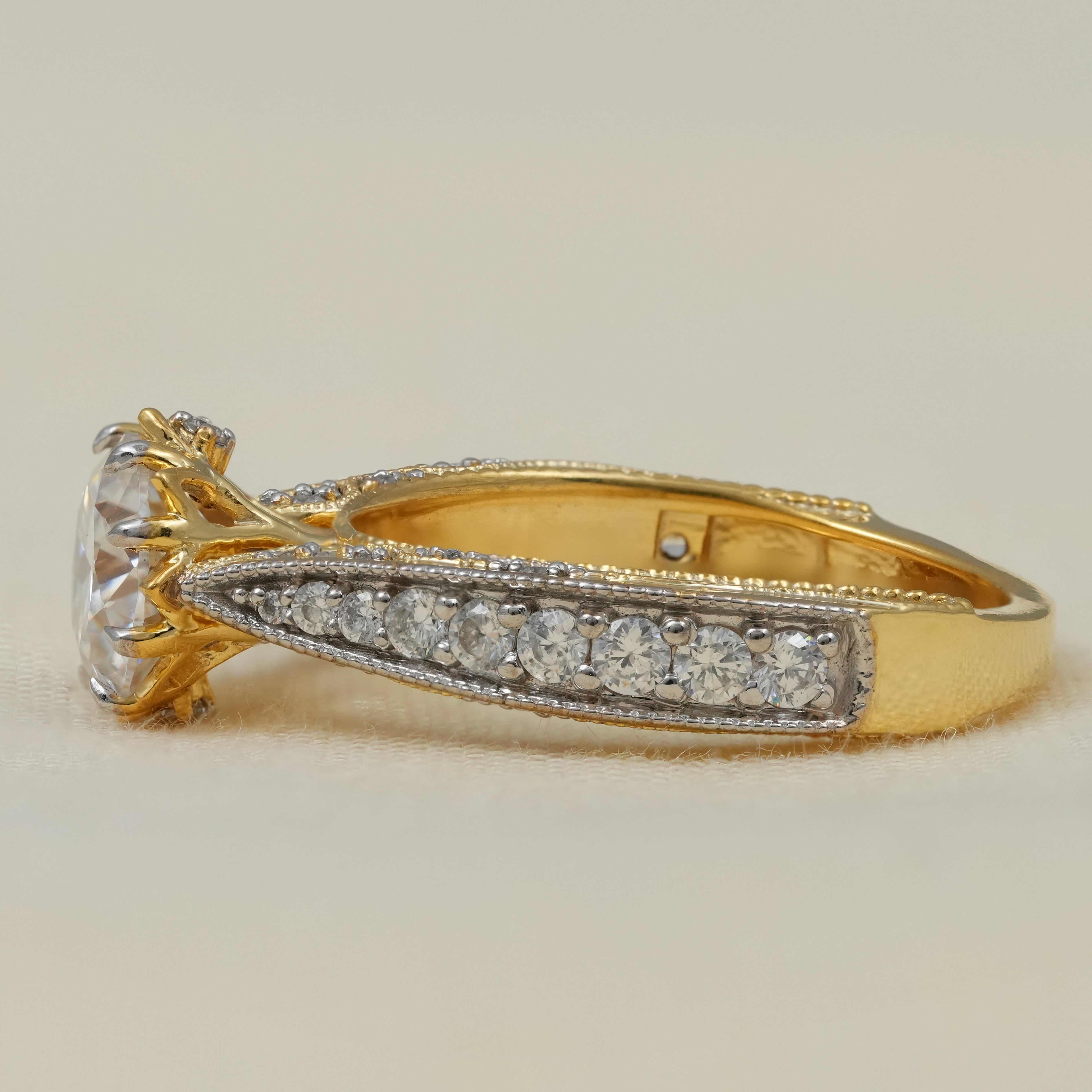 Round Cut Lab Grown Diamond Engagement Ring