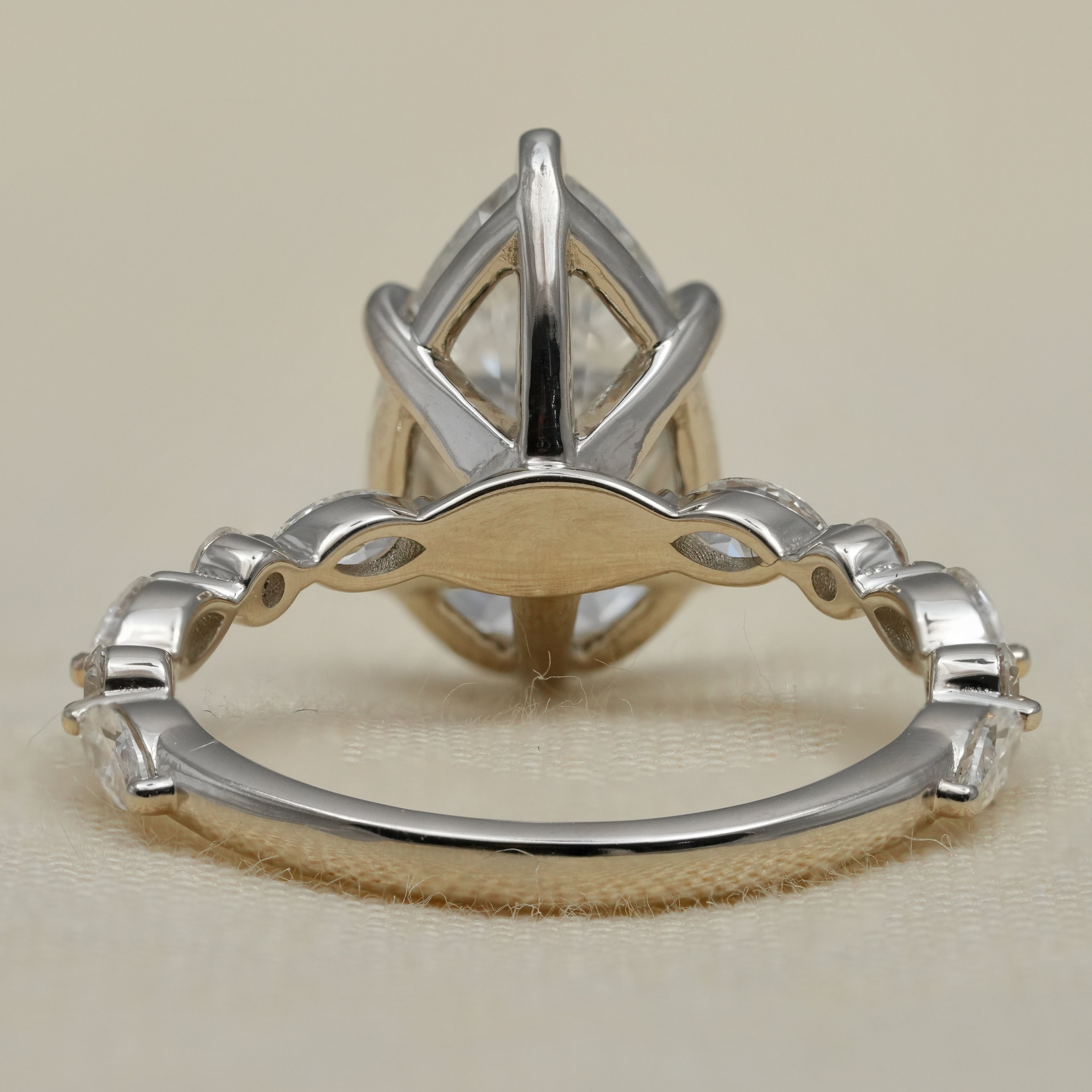 Pear lab grown diamond engagement ring special celebration gift for mom