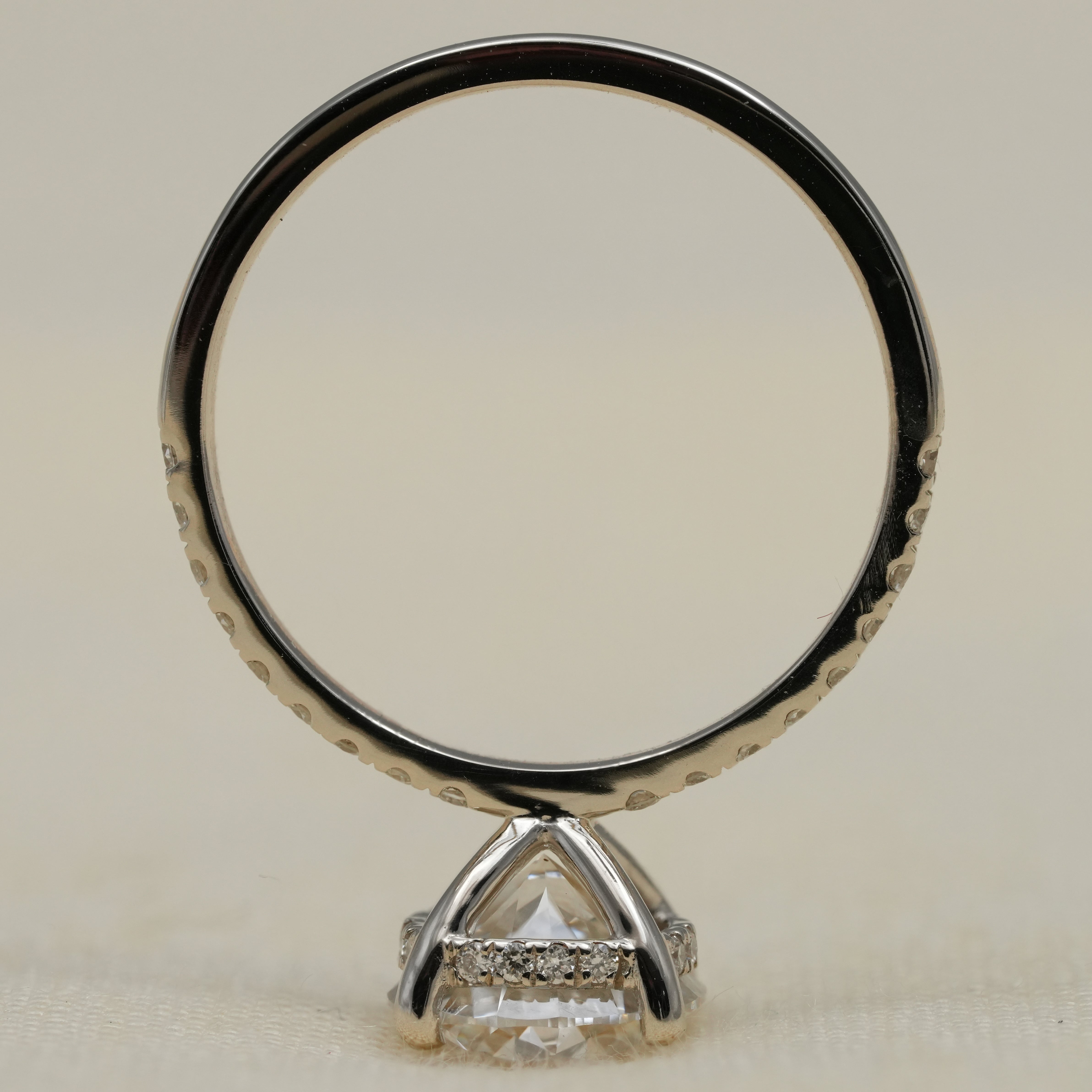 Round Lab Diamond Hidden Halo Engagement Ring