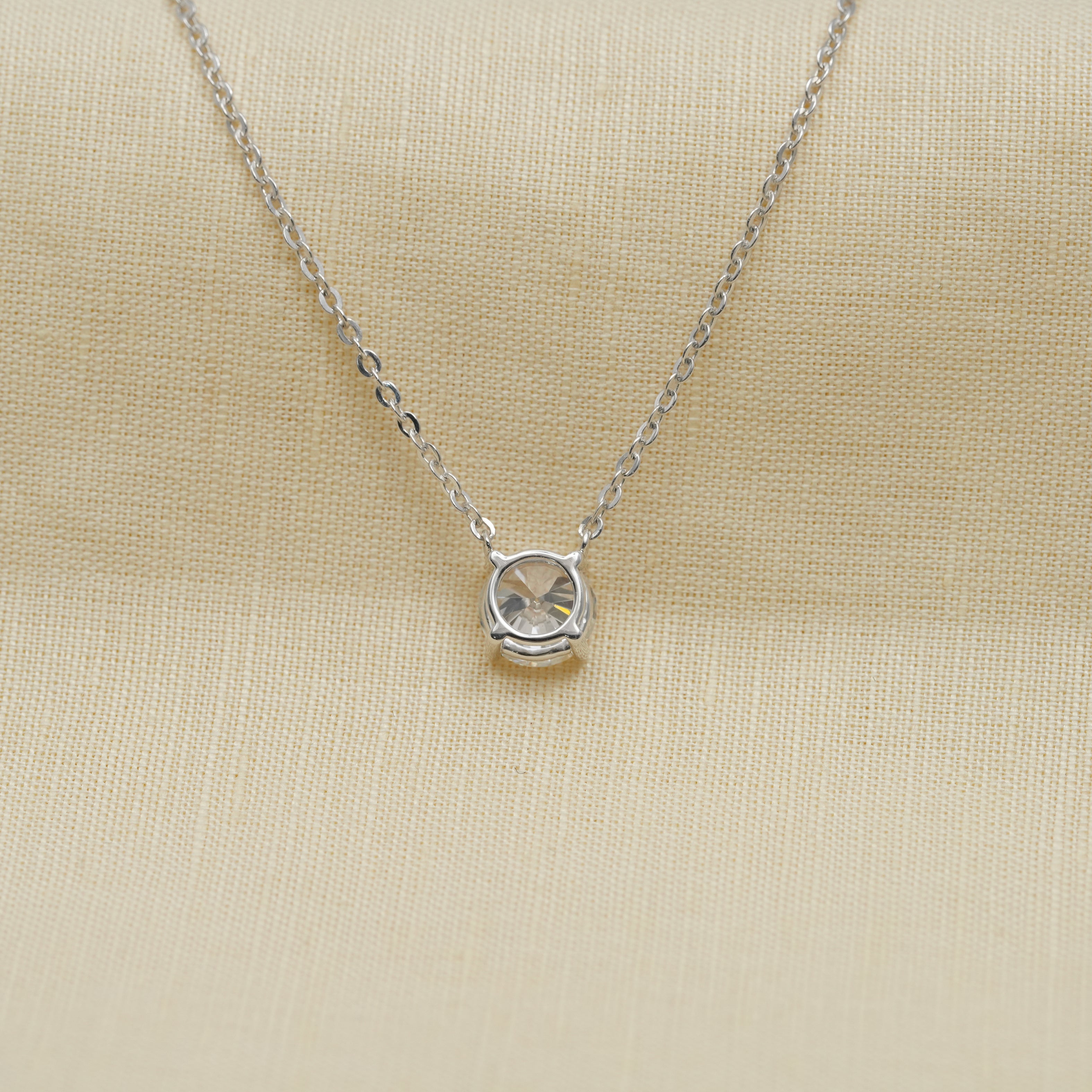Minimal round lab grown diamond necklace, perfect anniversary or birthday gift