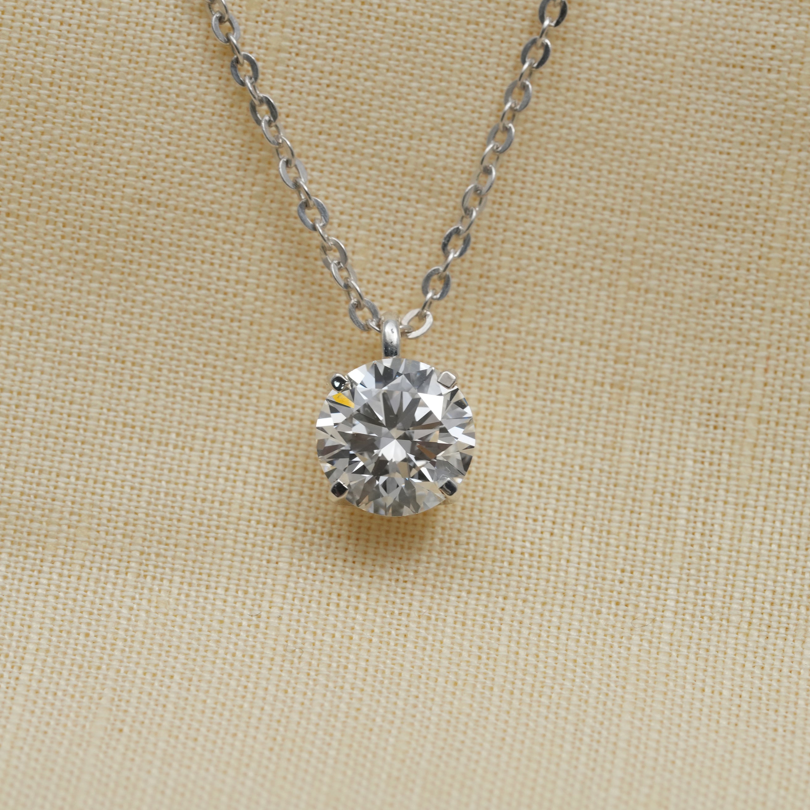 Timeless round lab grown diamond necklace for daily and festive styling