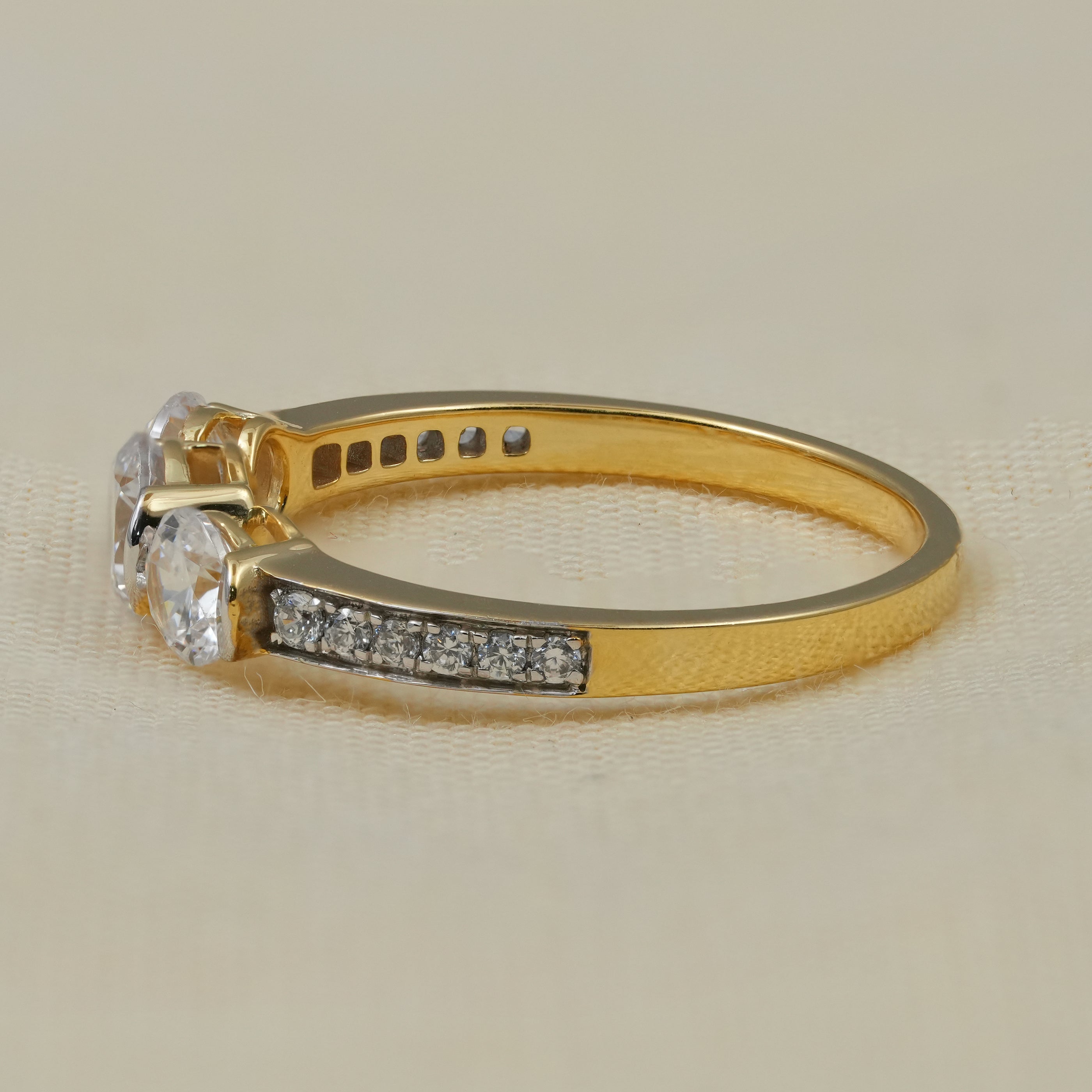 Brilliant Three Stone Lab Grown Diamond Engagement Ring