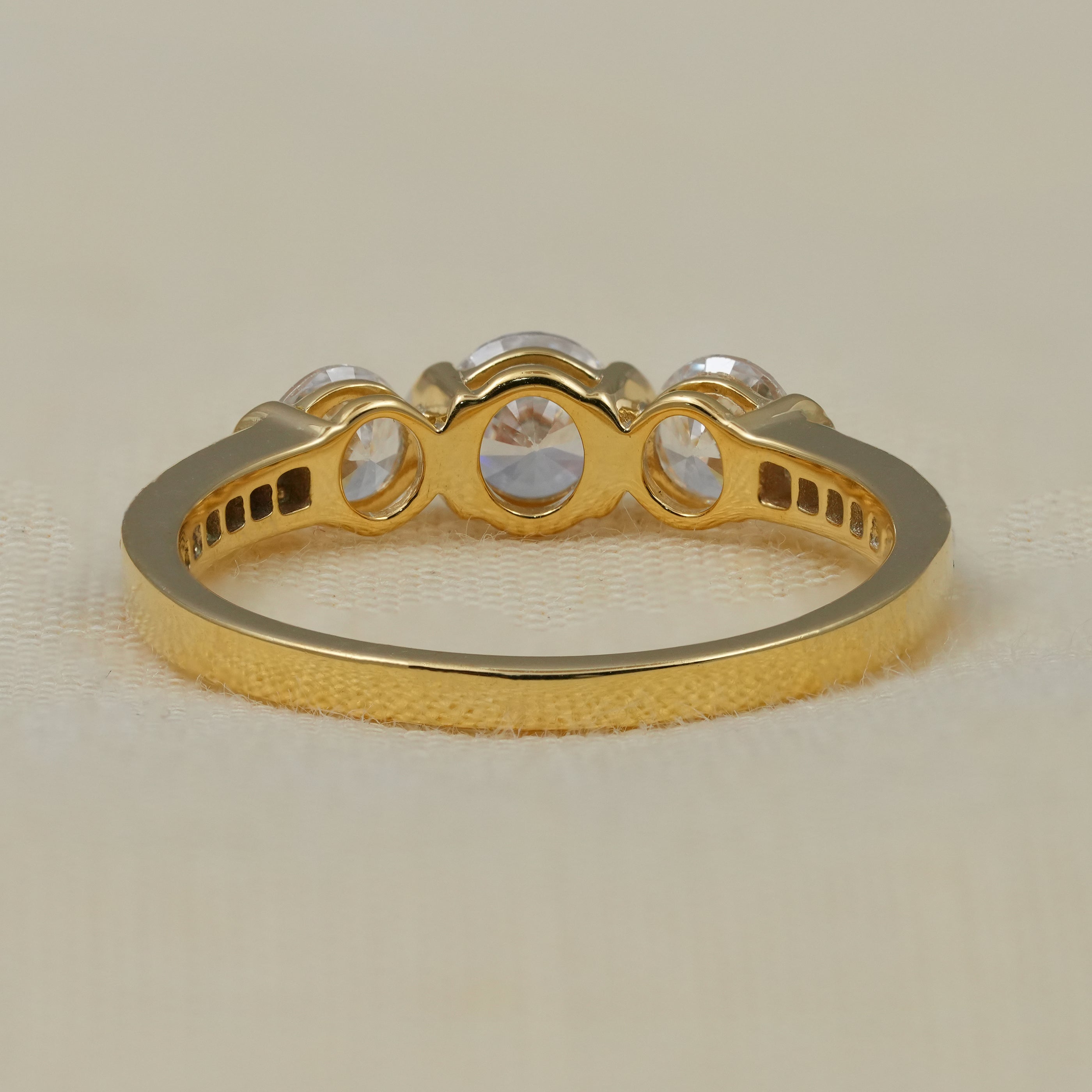 Brilliant Three Stone Lab Grown Diamond Engagement Ring