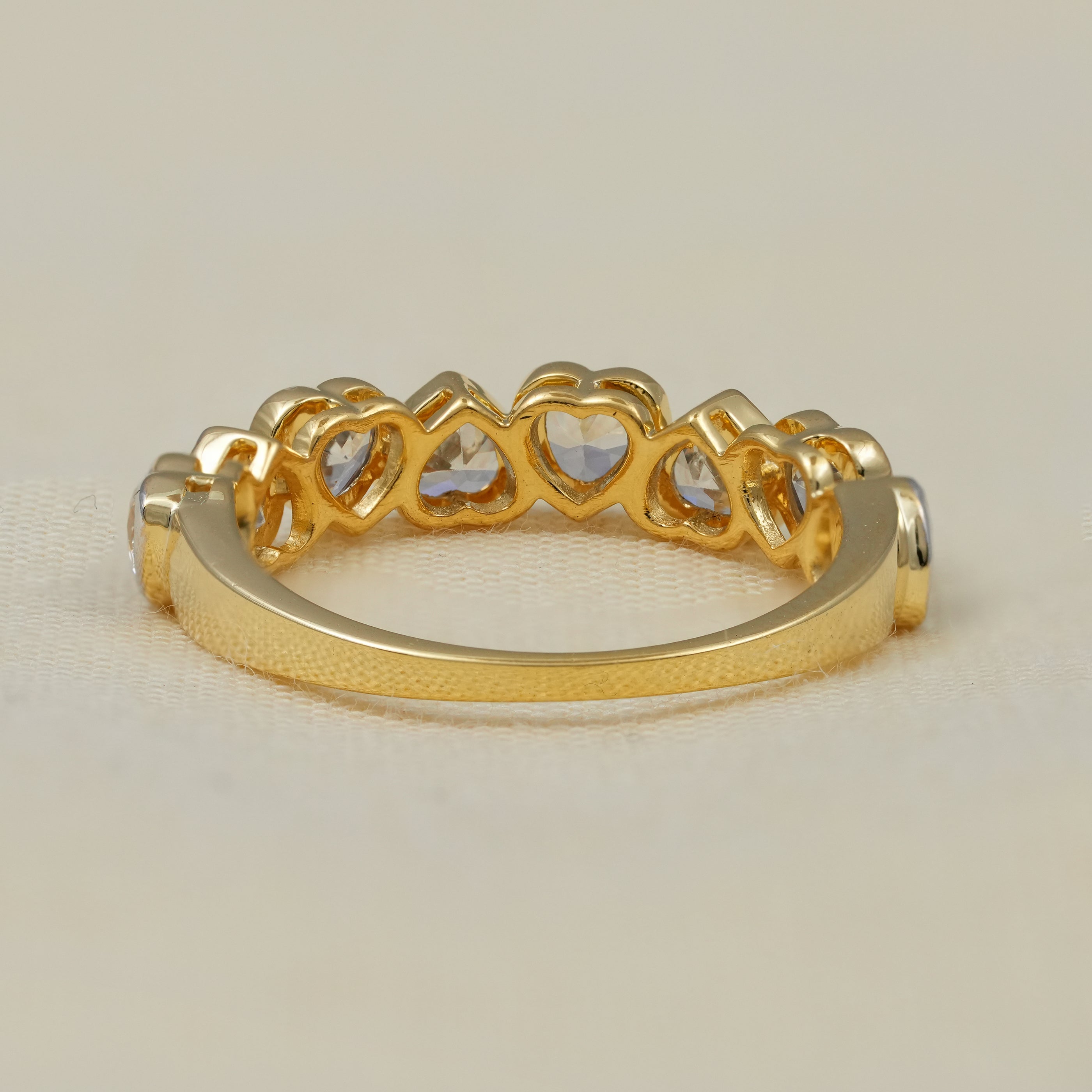 Heart Cut Lab Grown Diamond Bezel Set Eternity Band
