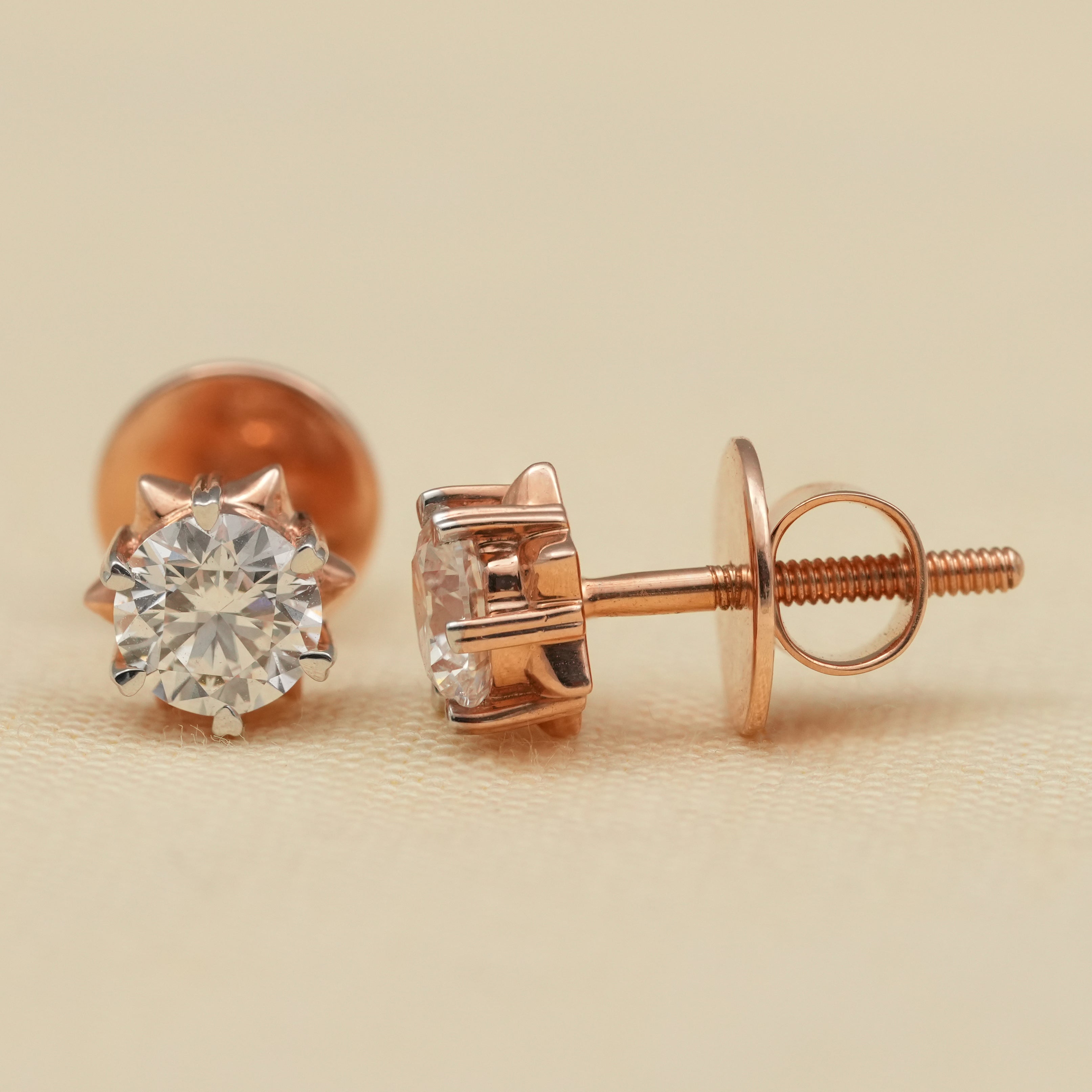 Classic Round Lab Grown Diamond Stud Earrings