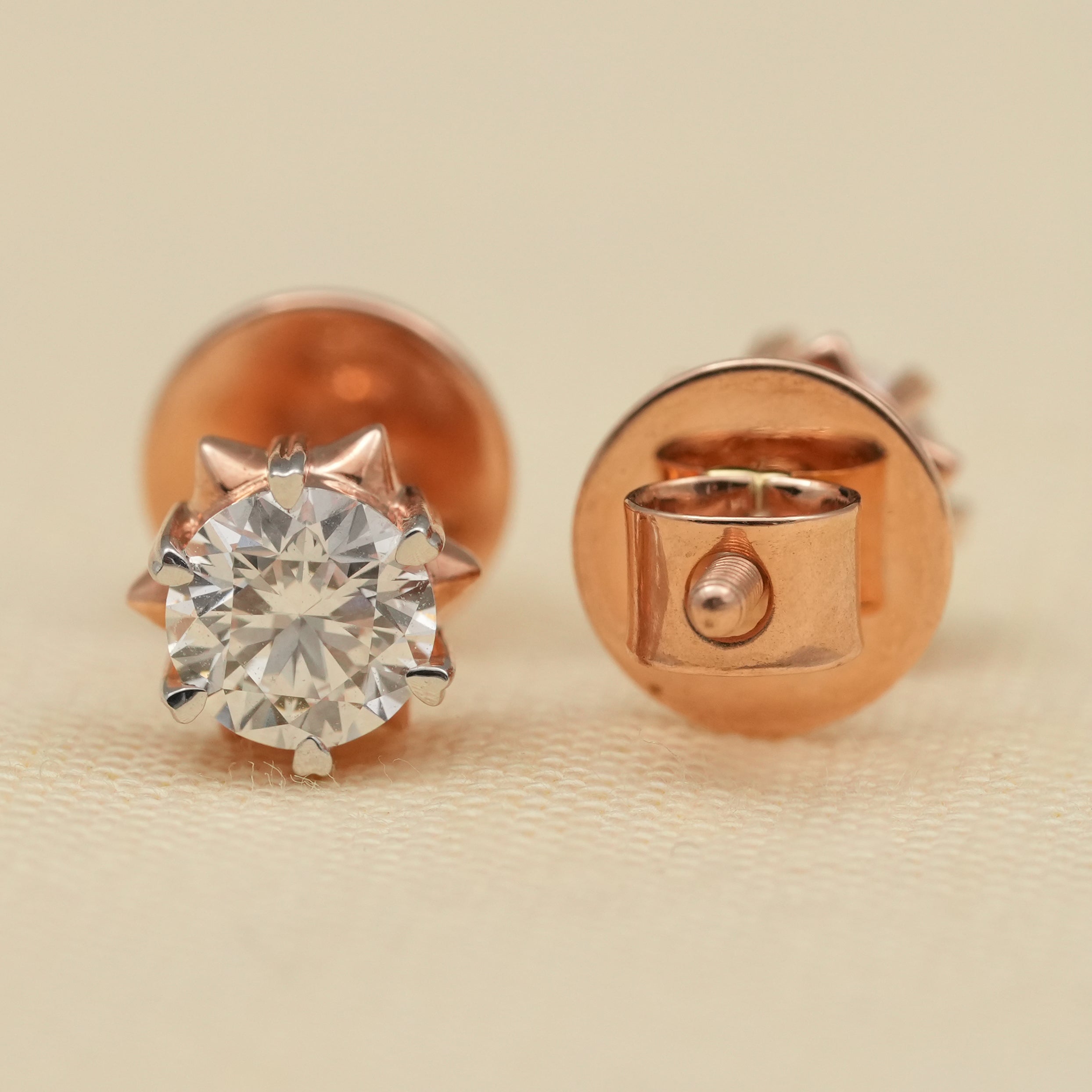 Classic Round Lab Grown Diamond Stud Earrings