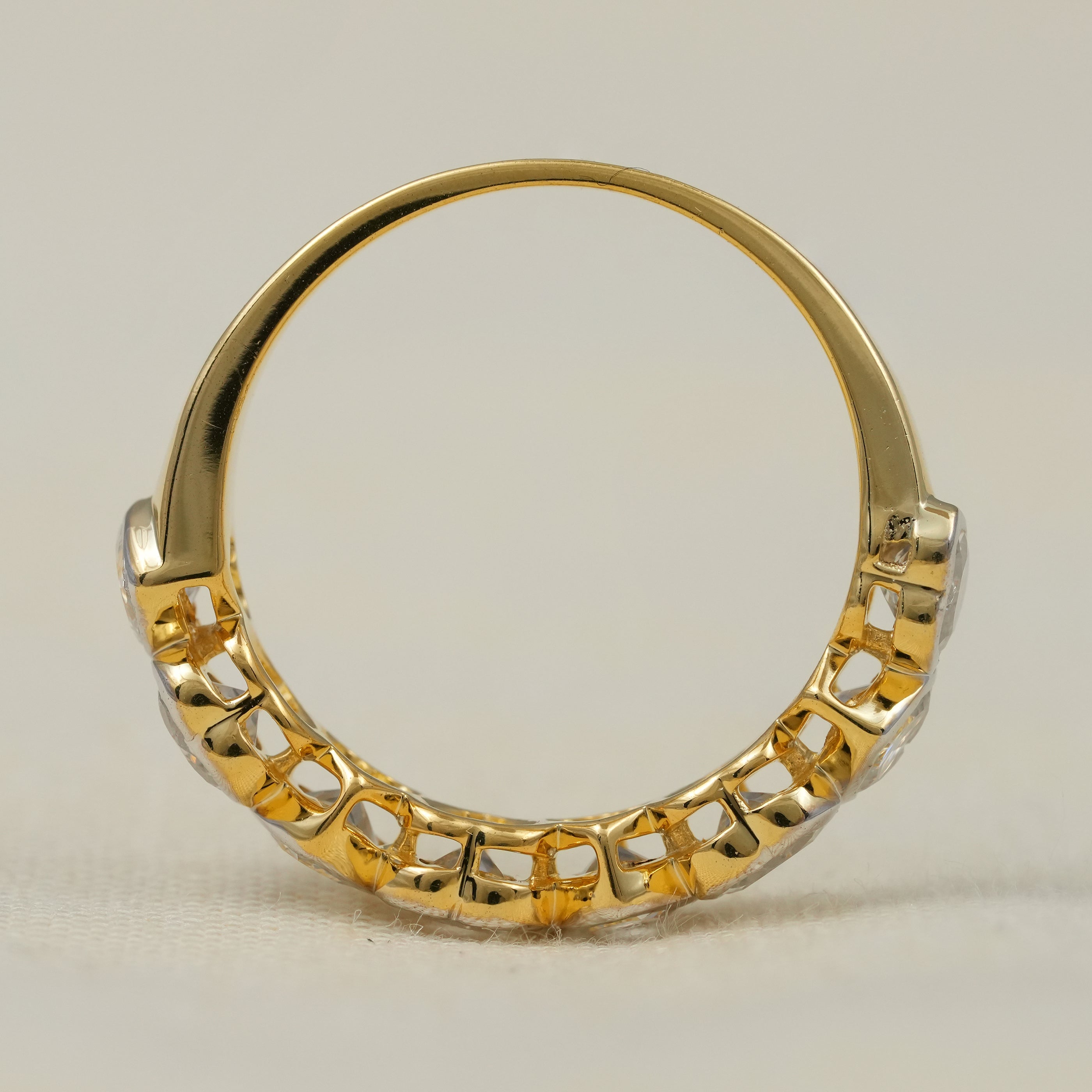 Heart Cut Lab Grown Diamond Bezel Set Eternity Band