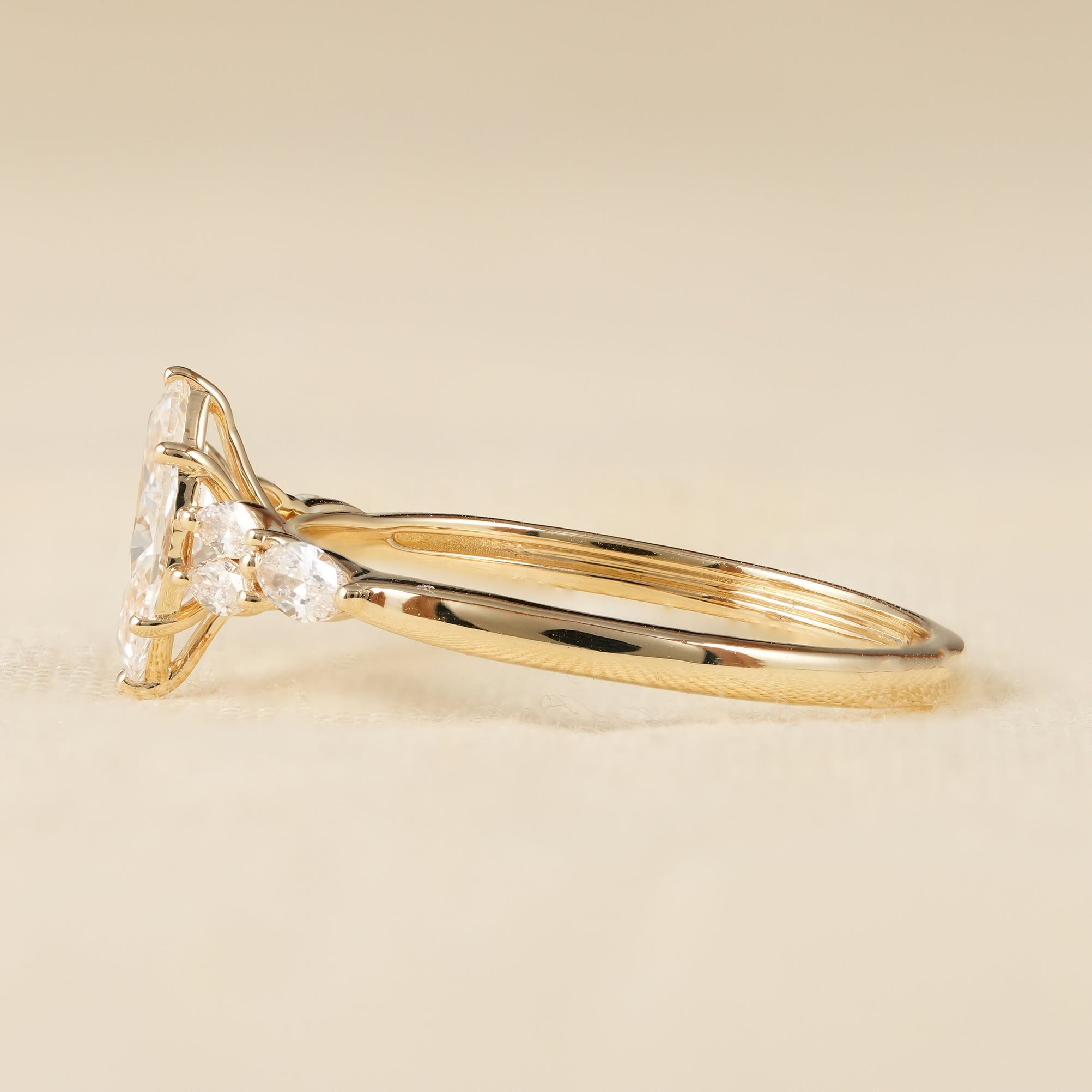 Elegant Marquise Lab Grown Diamond Ring for Women in Gold