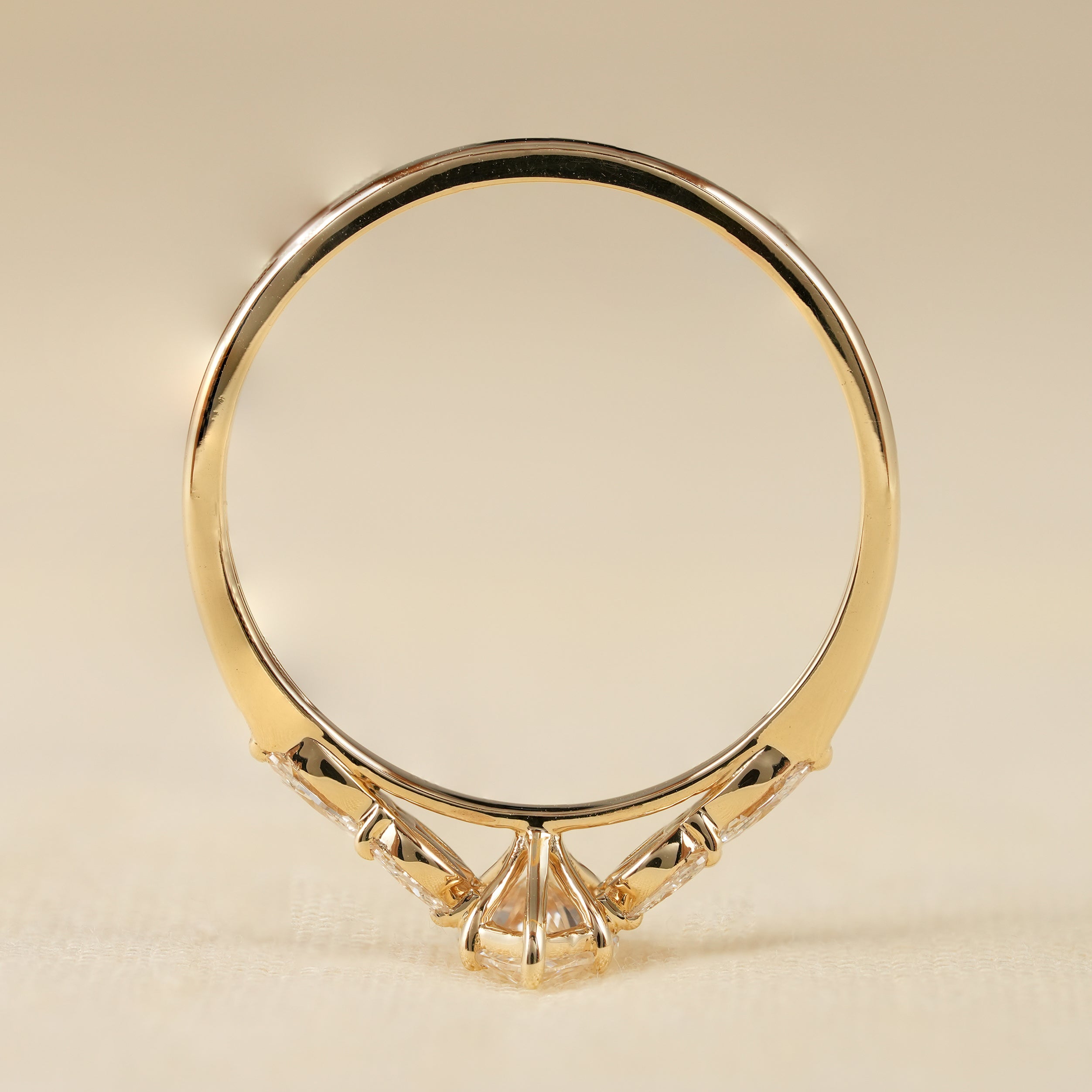 Unique Floral Engagement Ring with Marquise Cut Center Diamond