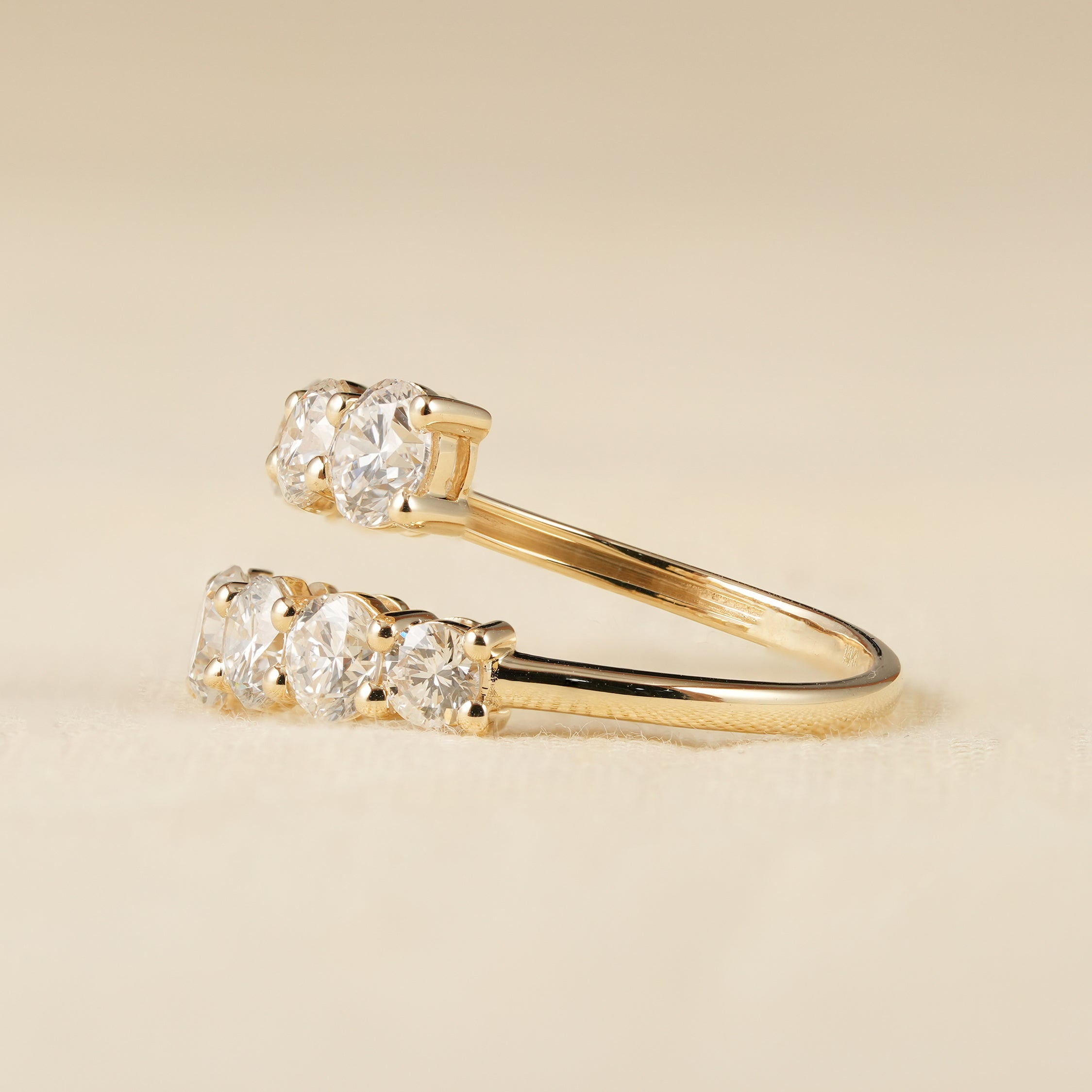 Elegant Open Wedding Band with Brilliant Round Lab Diamonds