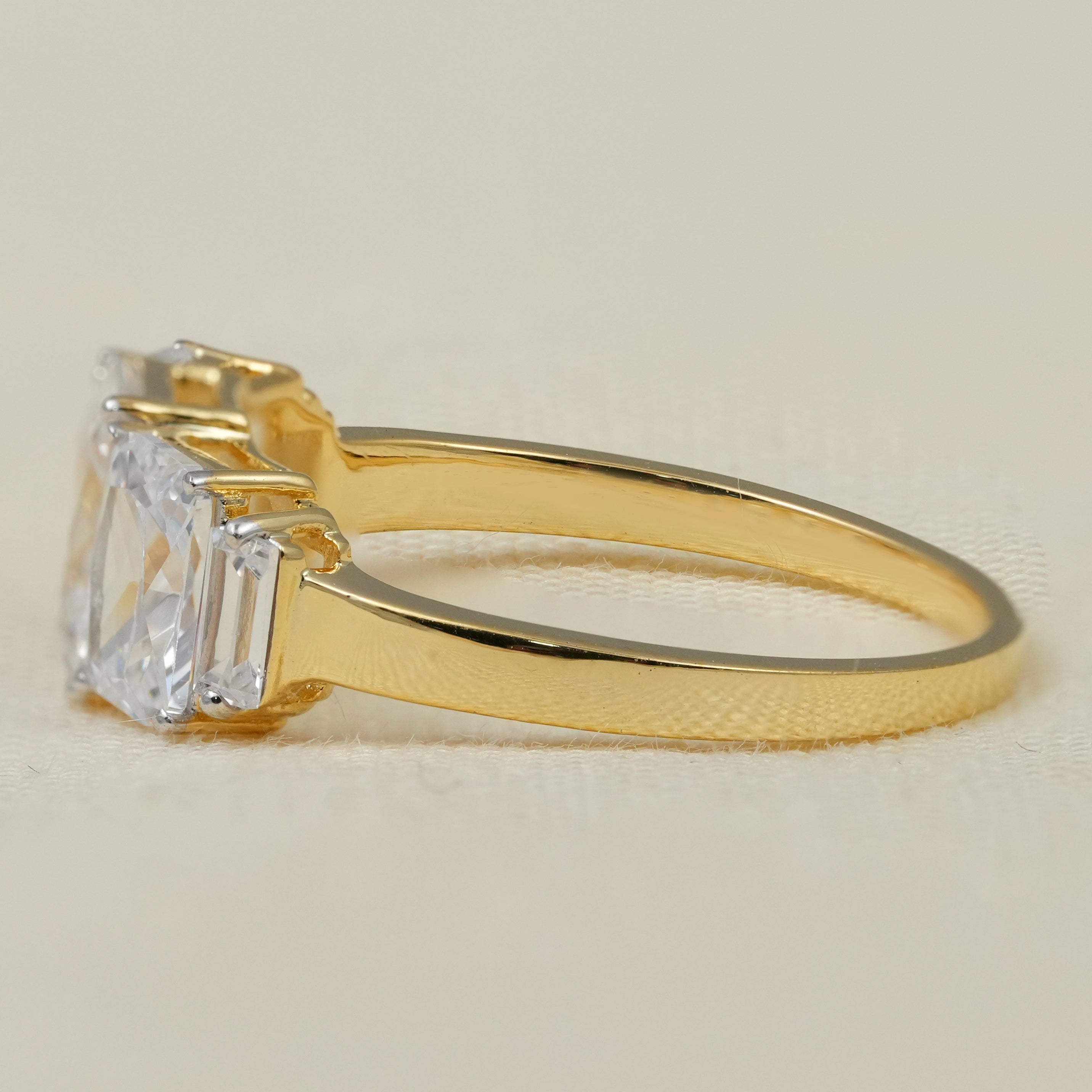Radiant Cut Lab Grown Diamond Three Stone Ring