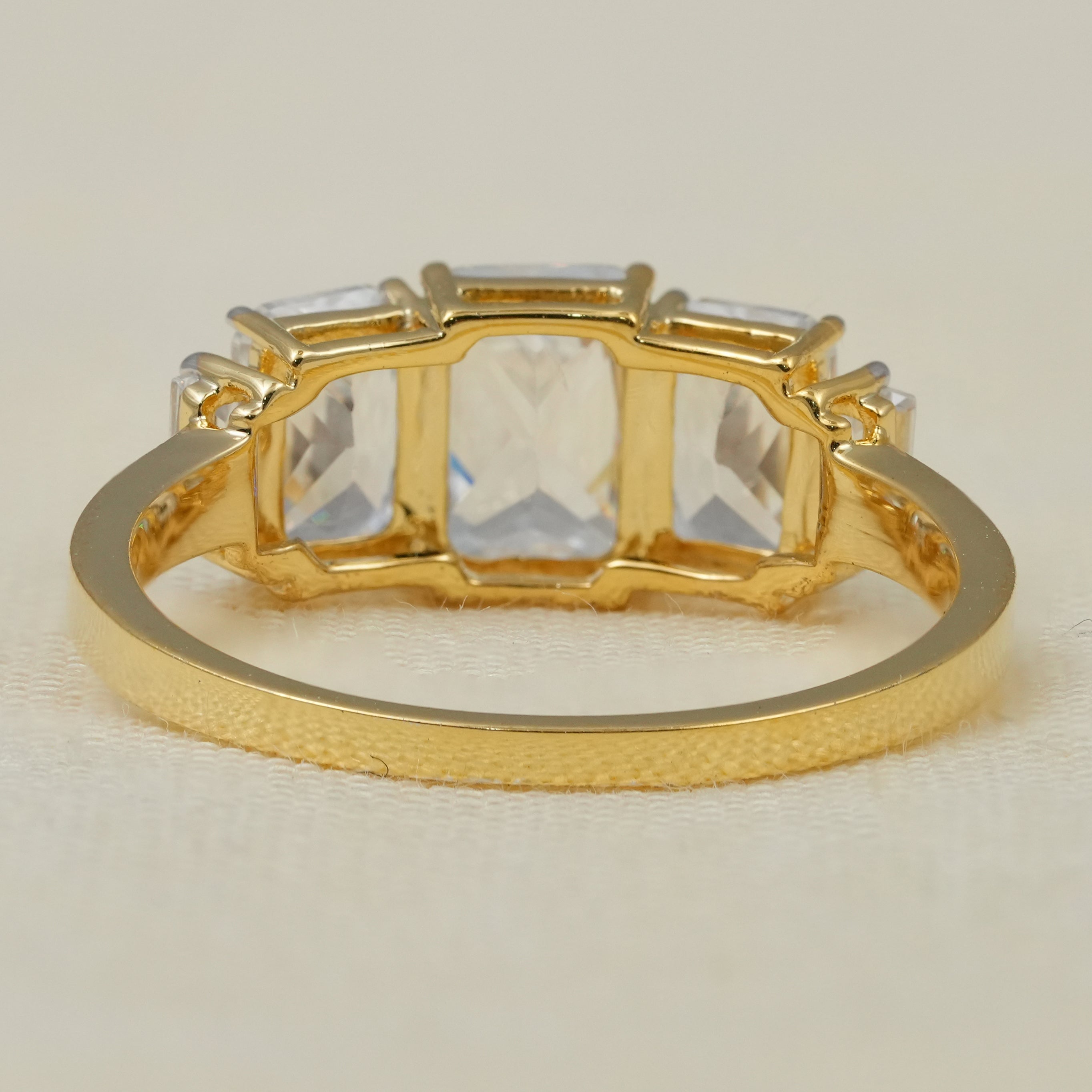 Radiant Cut Lab Grown Diamond Three Stone Ring