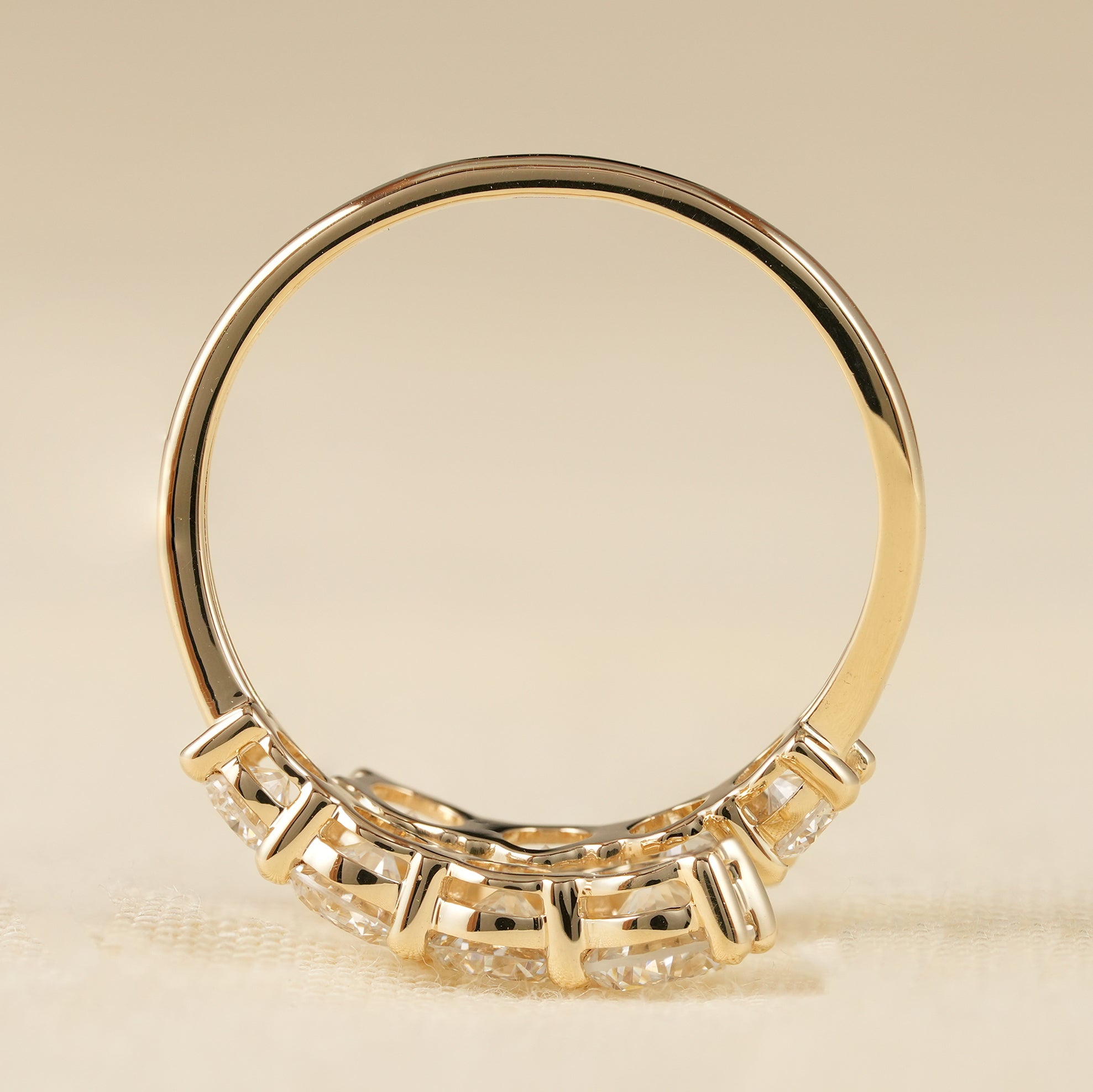 Minimalist Open Diamond Ring in Gold for Stacking and Everyday Wear