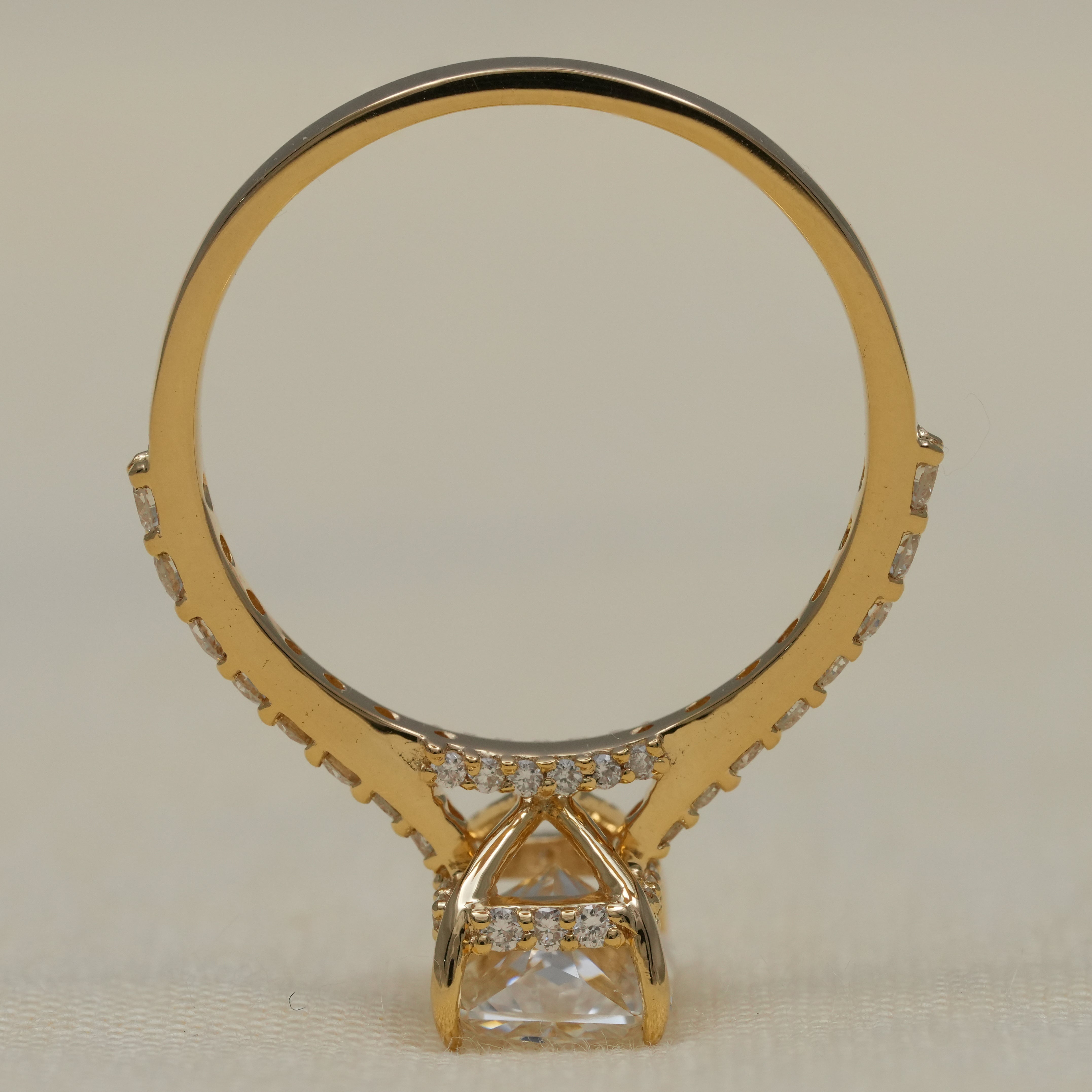 Radiant Cut Lab Diamond Hidden Halo Engagement Ring