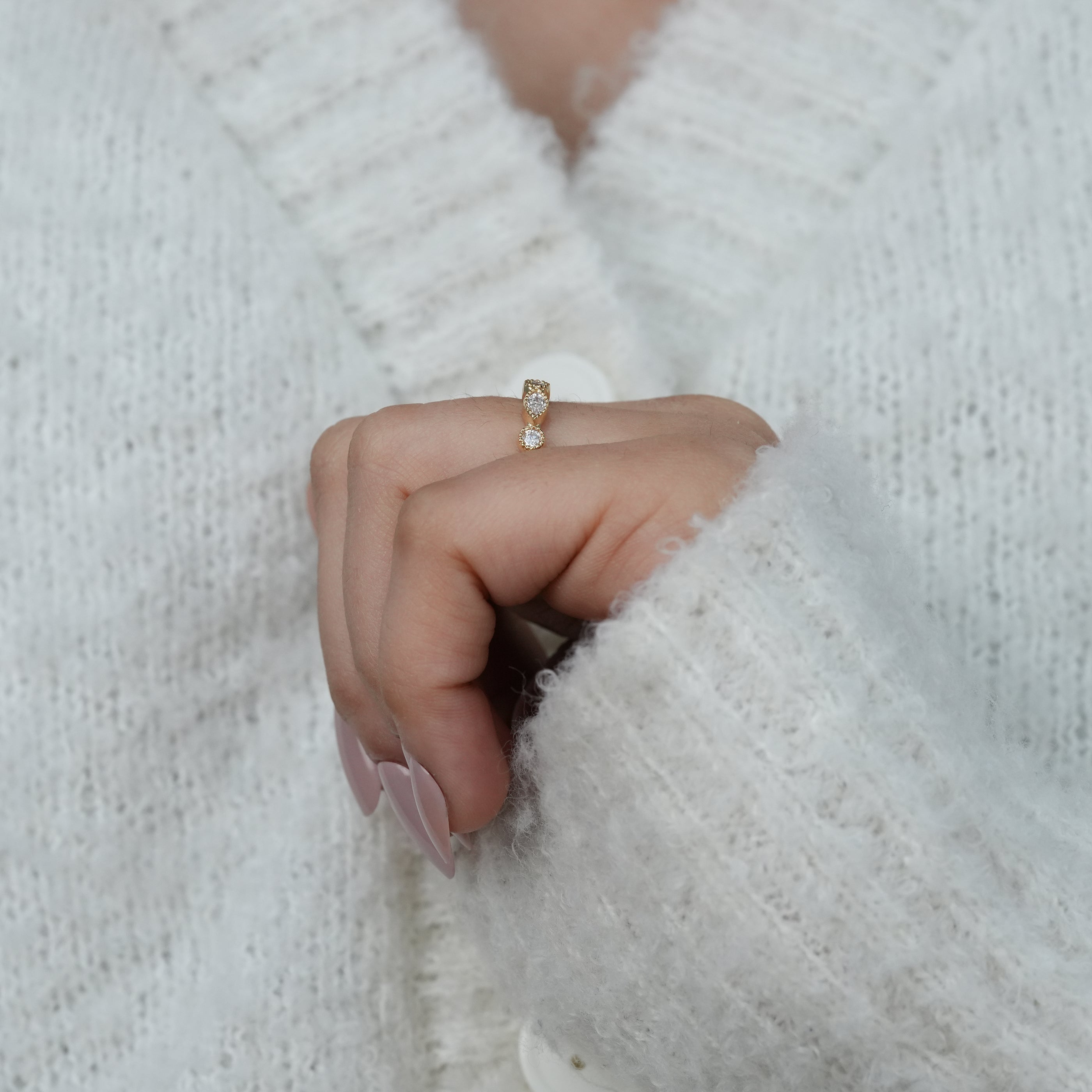 Milgrain Bezel Set Marquise and Round Eternity Wedding Band
