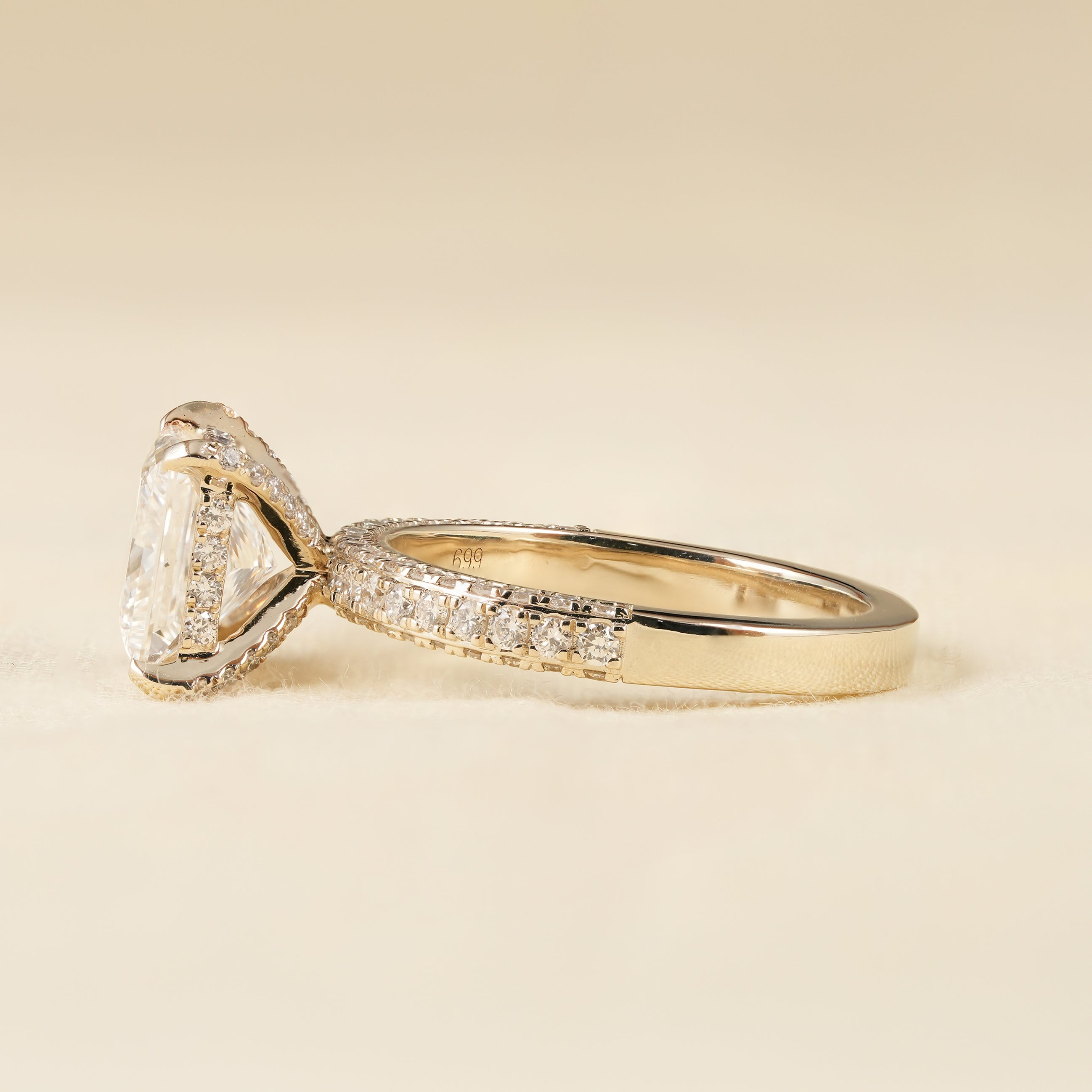 Modern Princess Cut Lab Grown Diamond Bridal Ring for Women