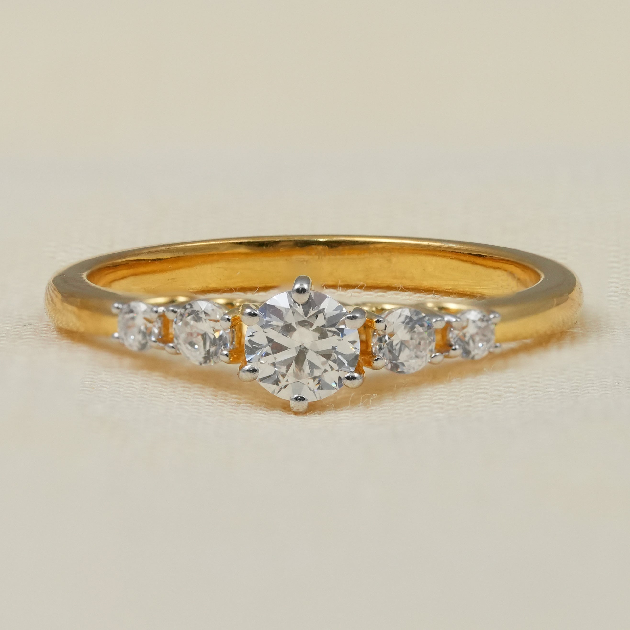 Classic Round Lab Grown Diamond Solitaire Ring with Side Accents