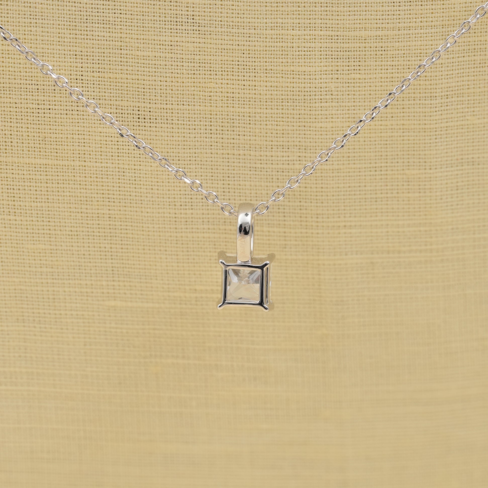 Princess Cut Lab Diamond Solitaire Pendant Necklace