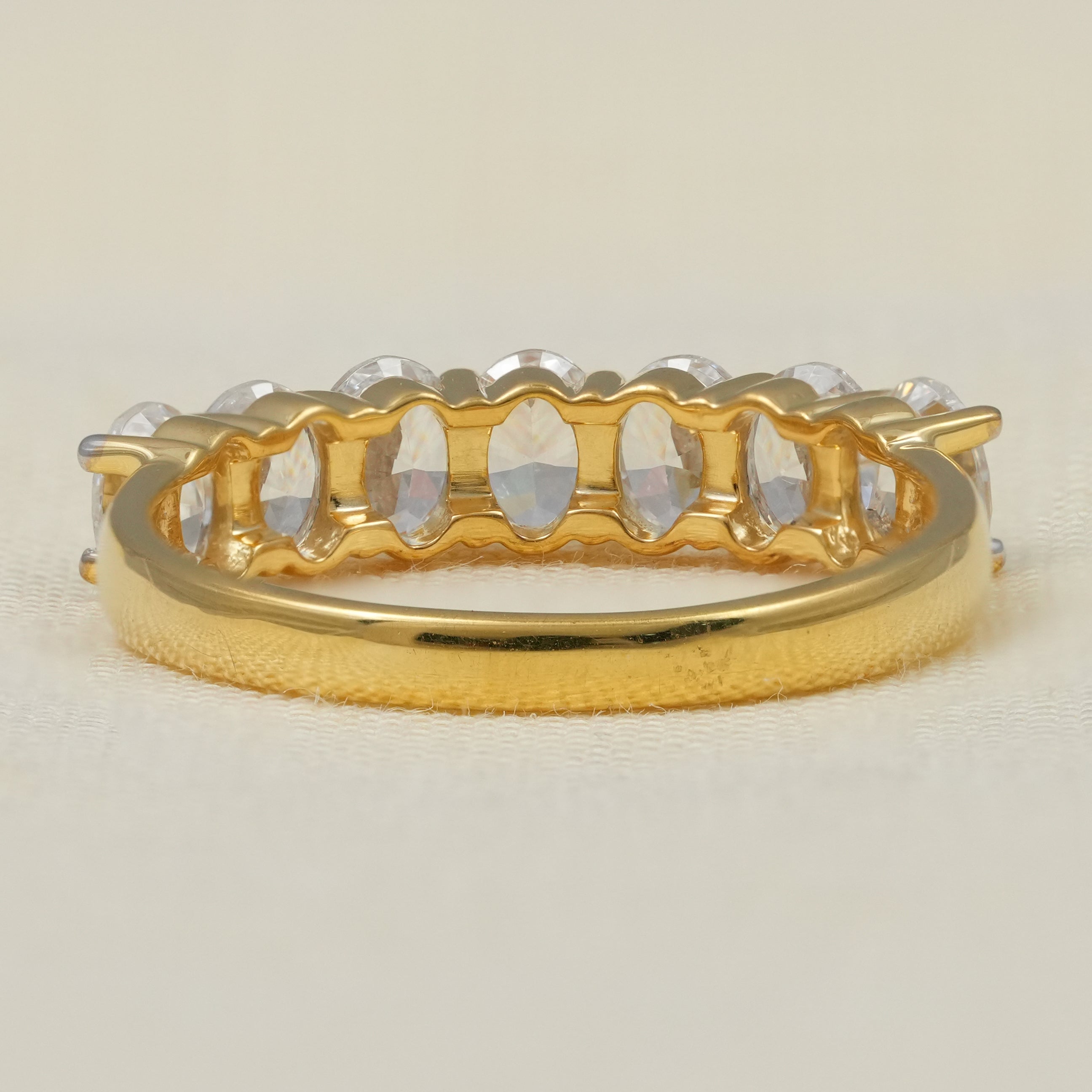 7 Stone Oval Cut Lab Diamond Wedding Ring