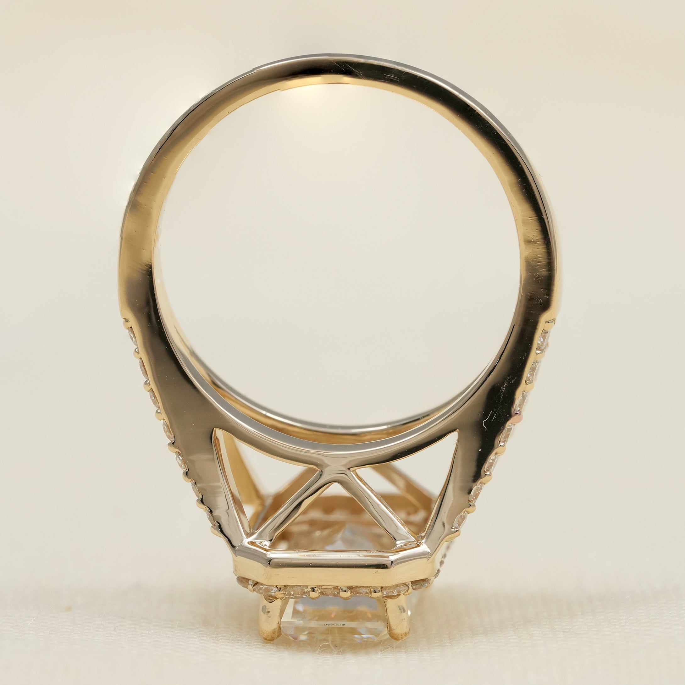 Emerald Cut Diamond Solitaire Halo Engagement Ring
