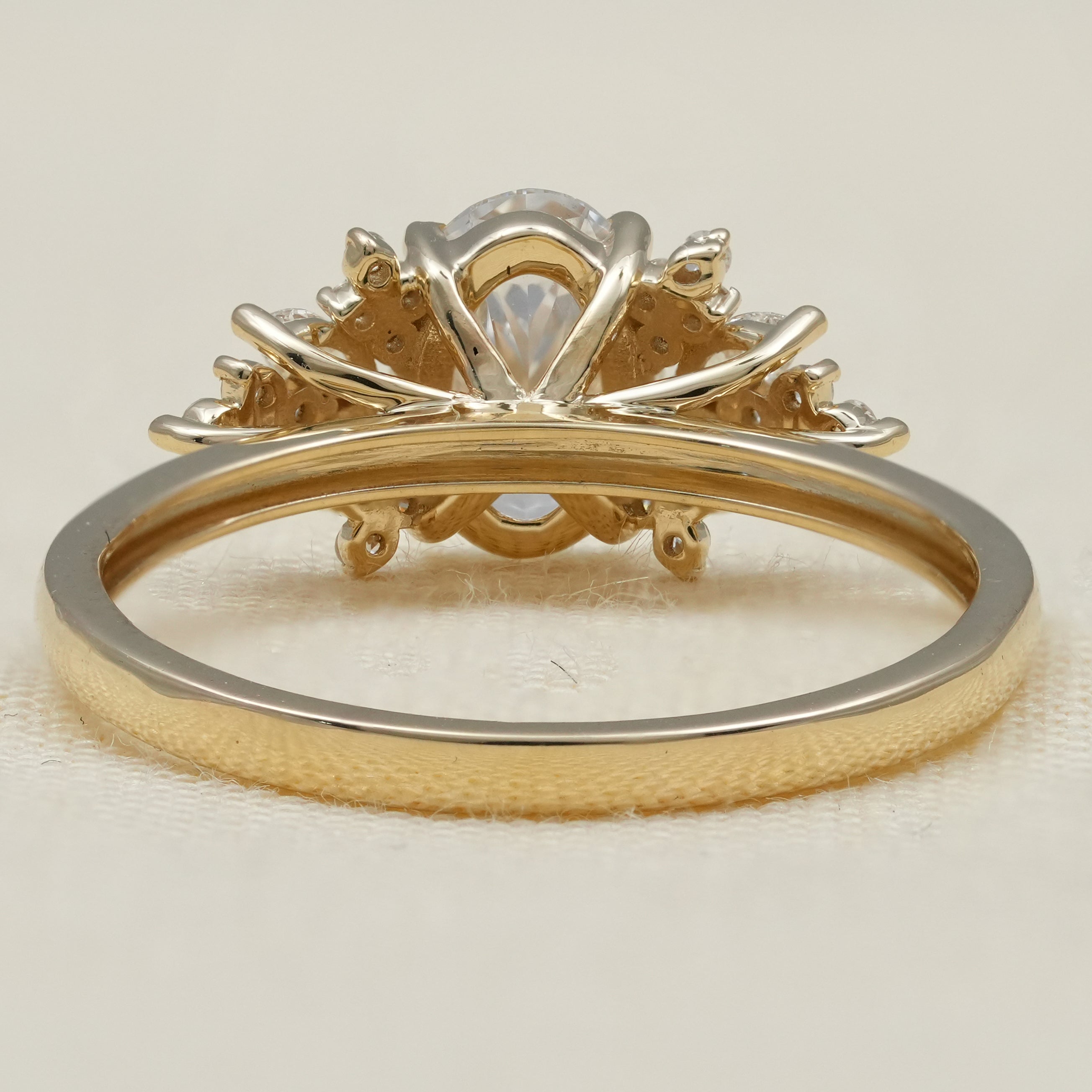 Oval Cut Lab Grown Diamond Cluster Engagement Ring