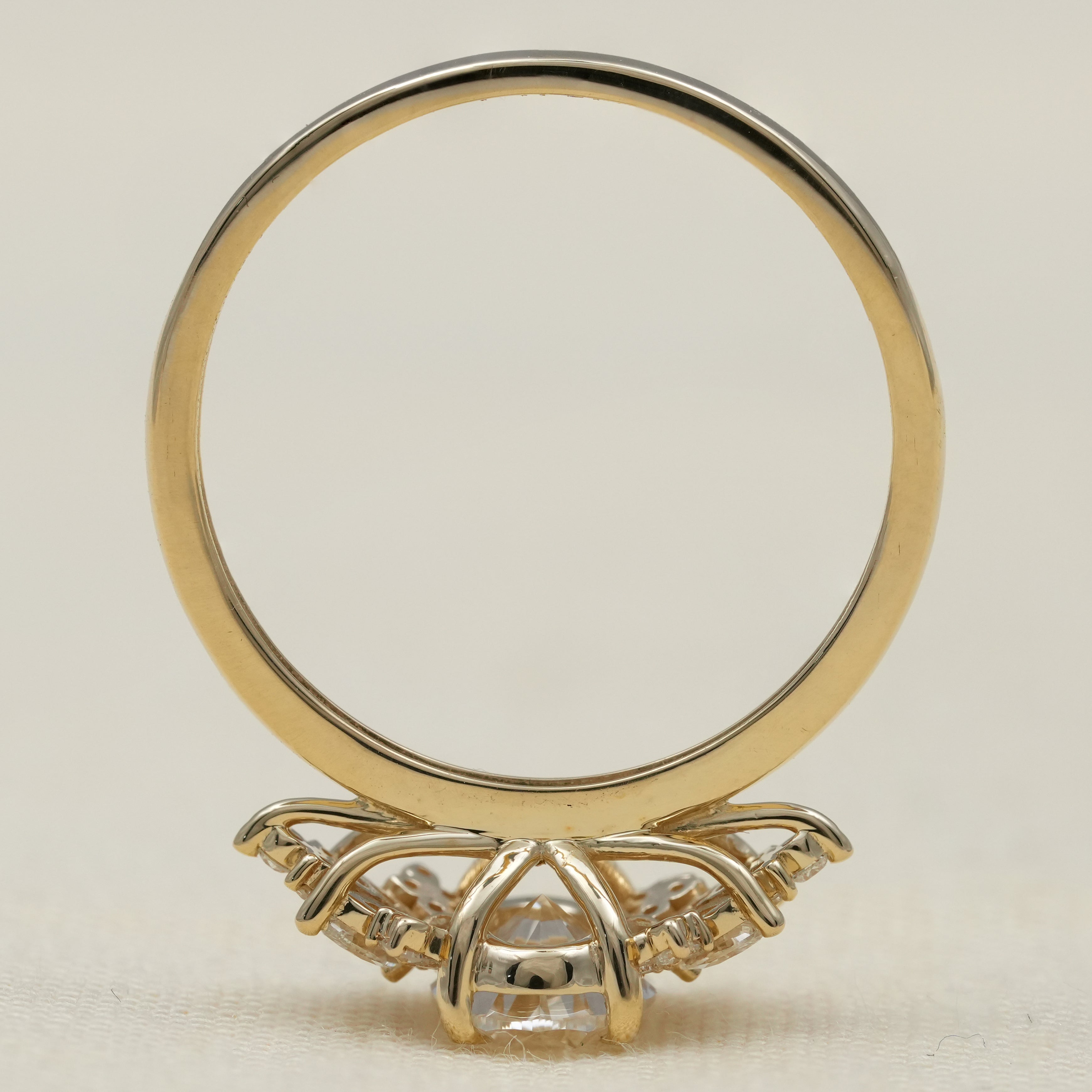Oval Cut Lab Grown Diamond Cluster Engagement Ring