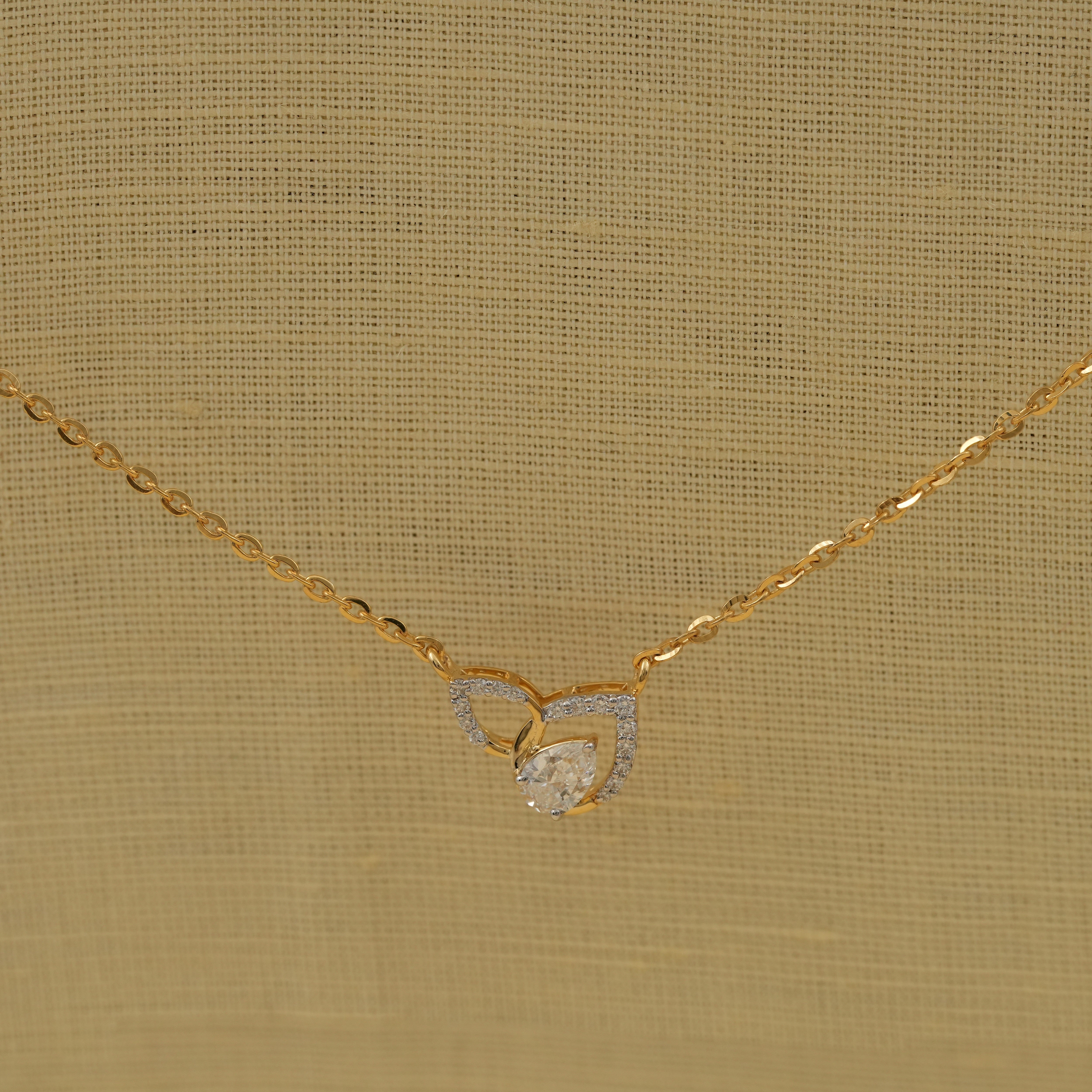 Pear Shape Lab Diamond Double Drop Pendant Necklace