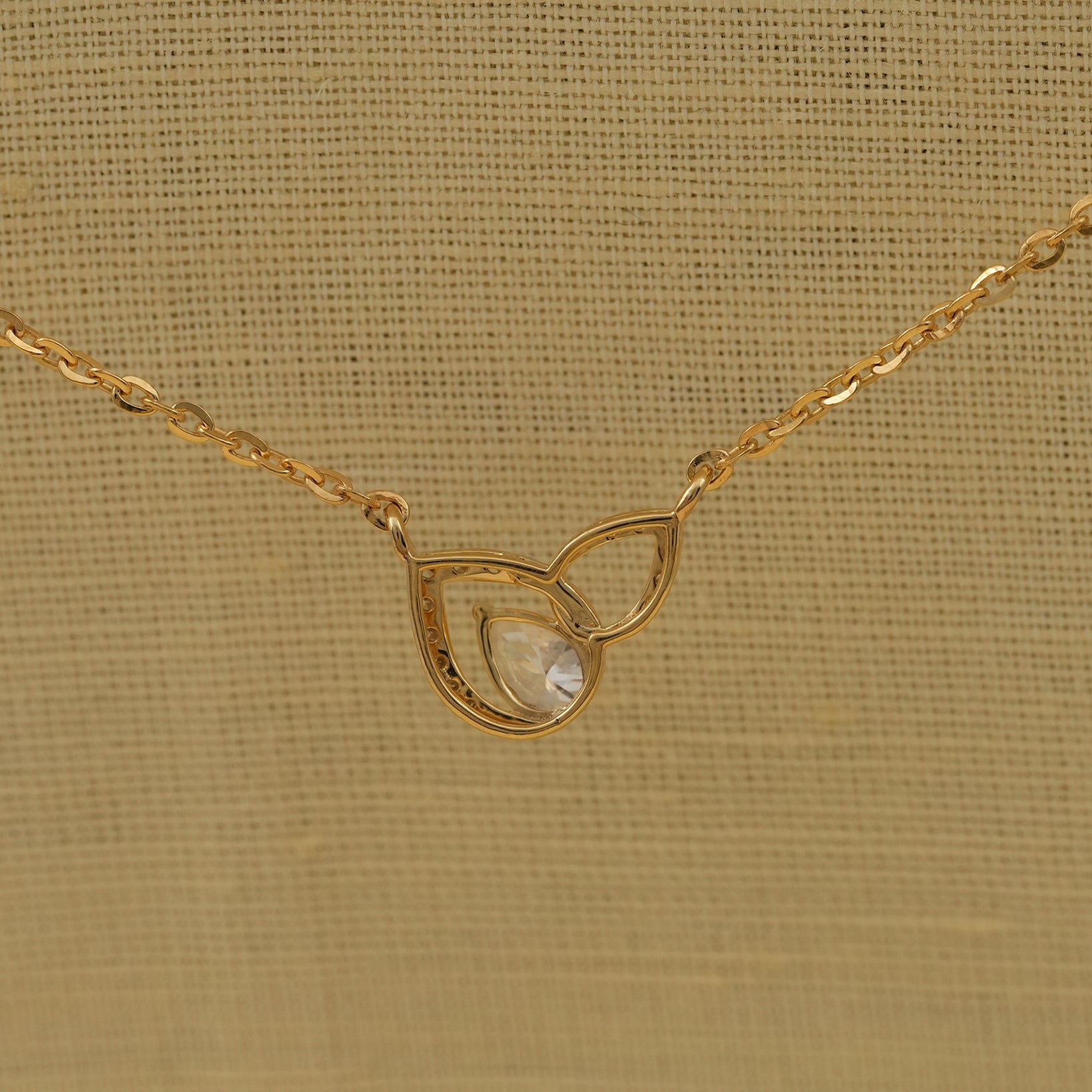 Pear Shape Lab Diamond Double Drop Pendant Necklace