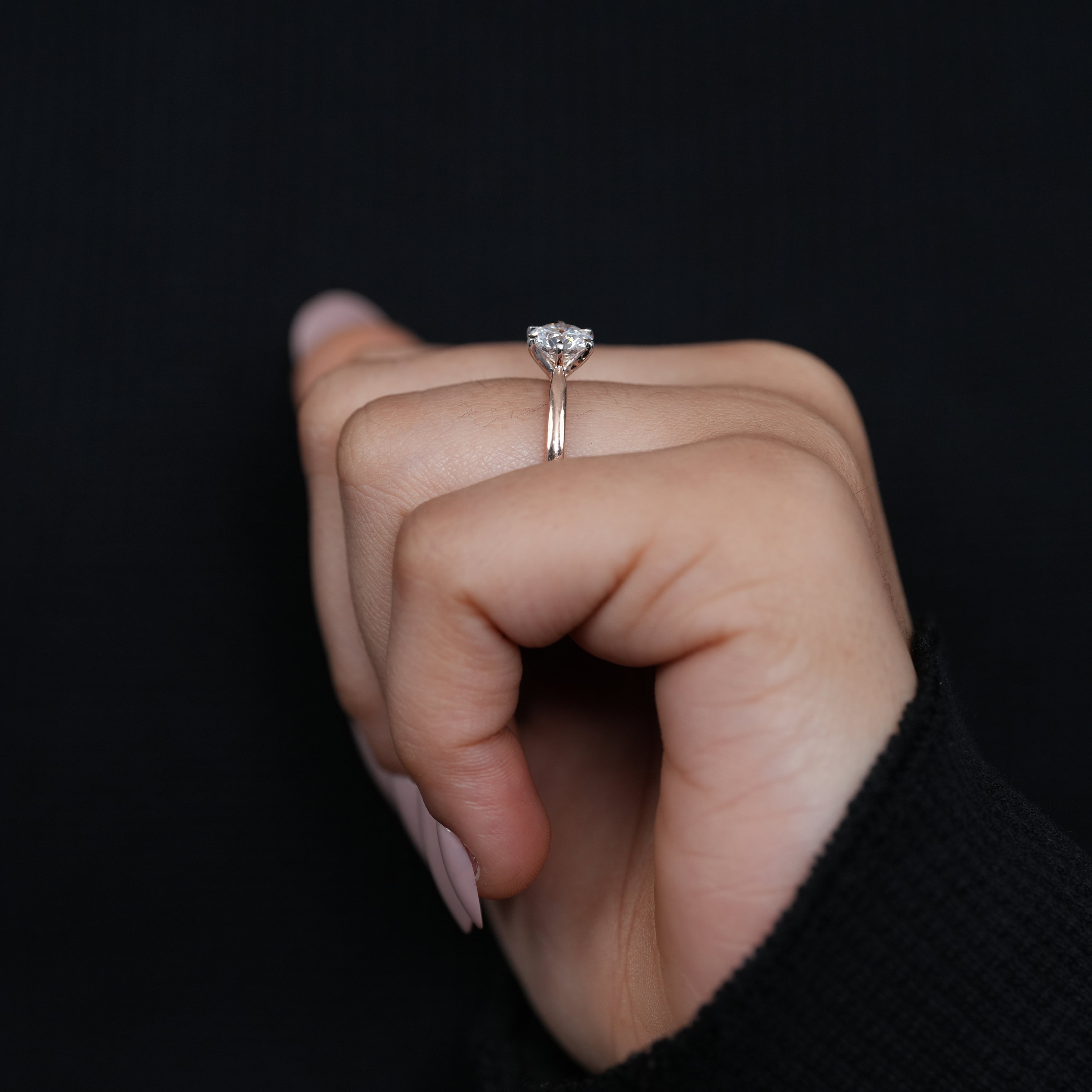 Round solitaire ring featuring lab grown diamond for special moments