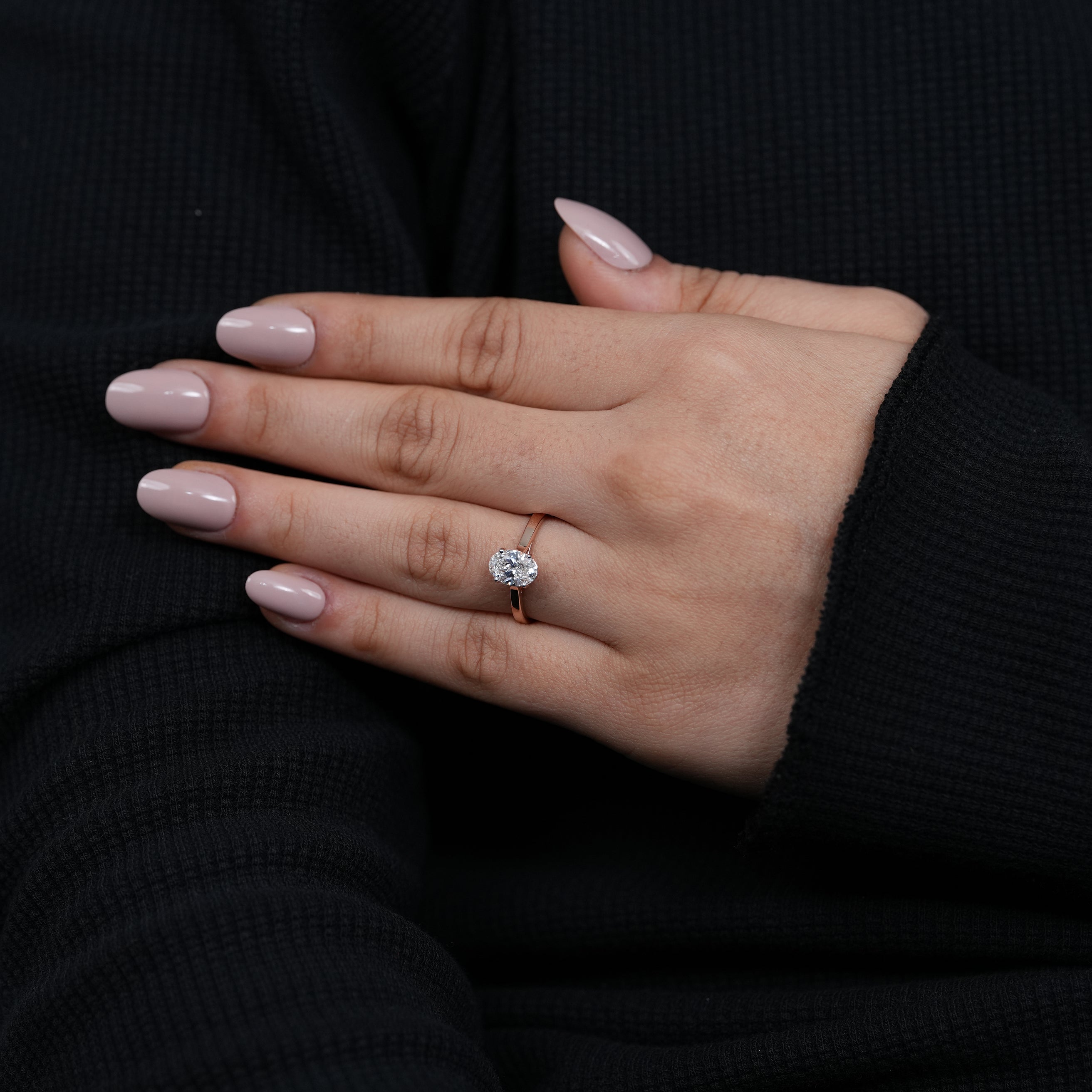 Oval Lab Grown Diamond Solitaire Engagement Ring