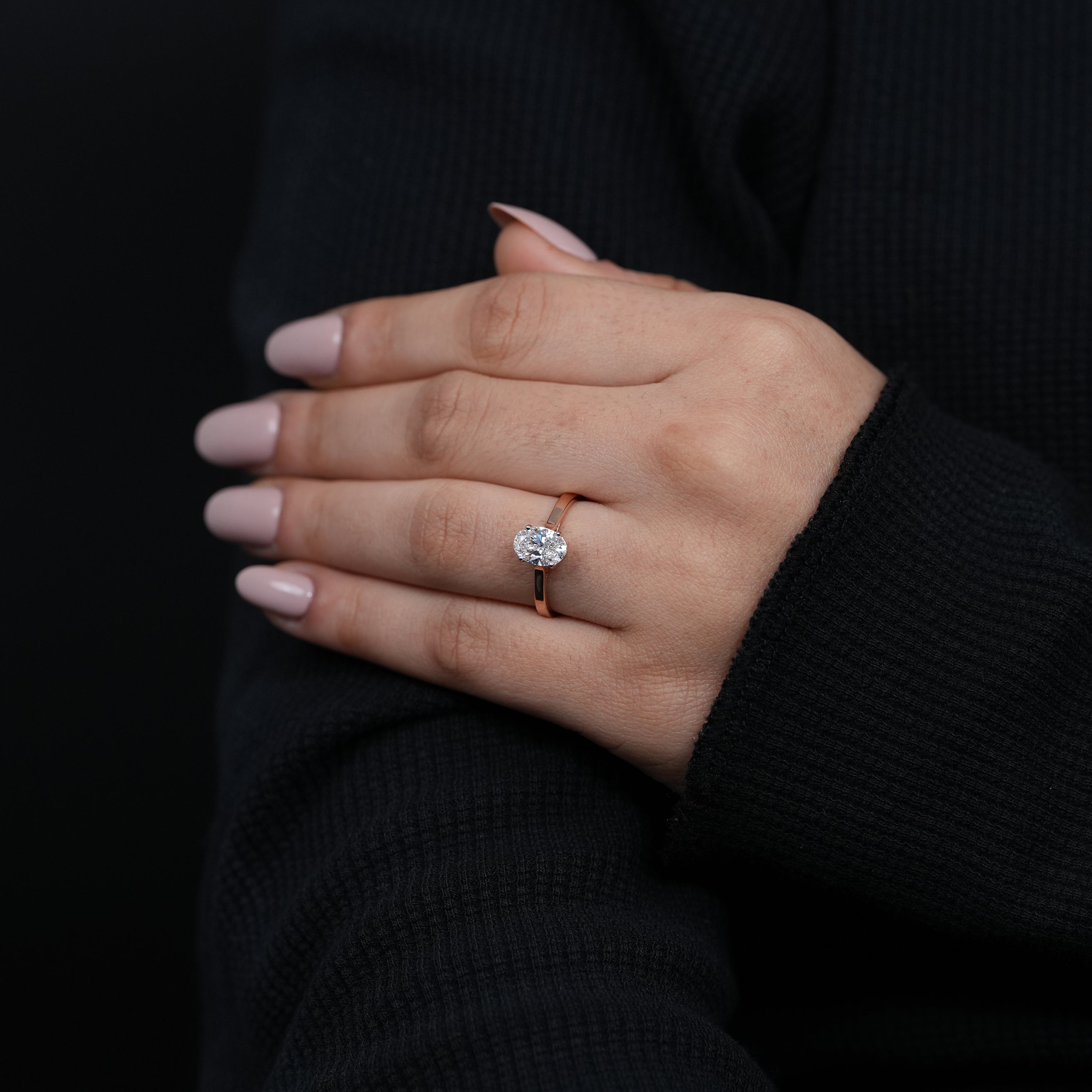 Oval Lab Grown Diamond Solitaire Engagement Ring