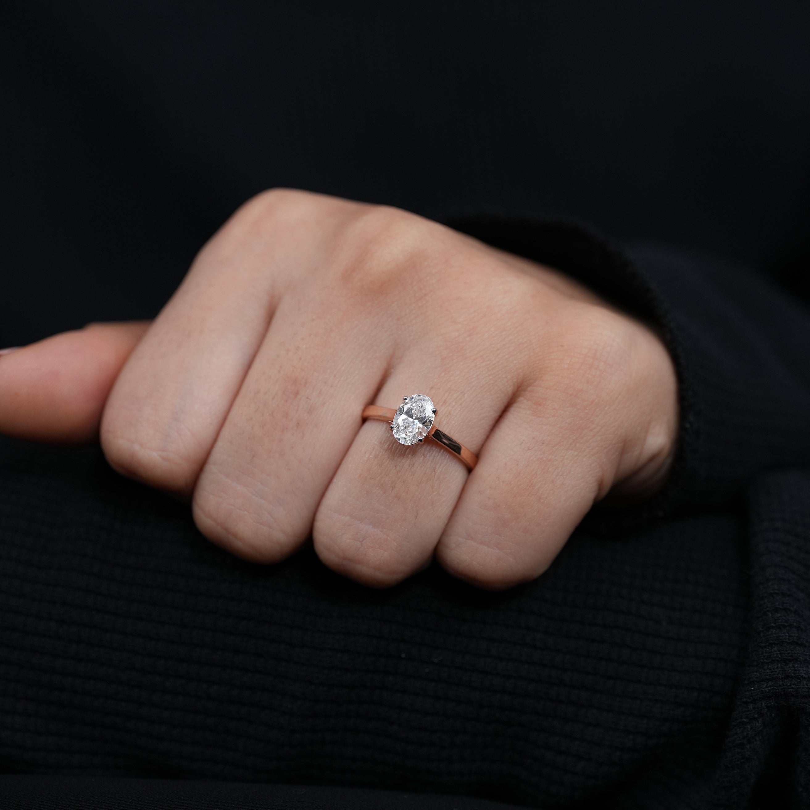 Oval Lab Grown Diamond Solitaire Engagement Ring