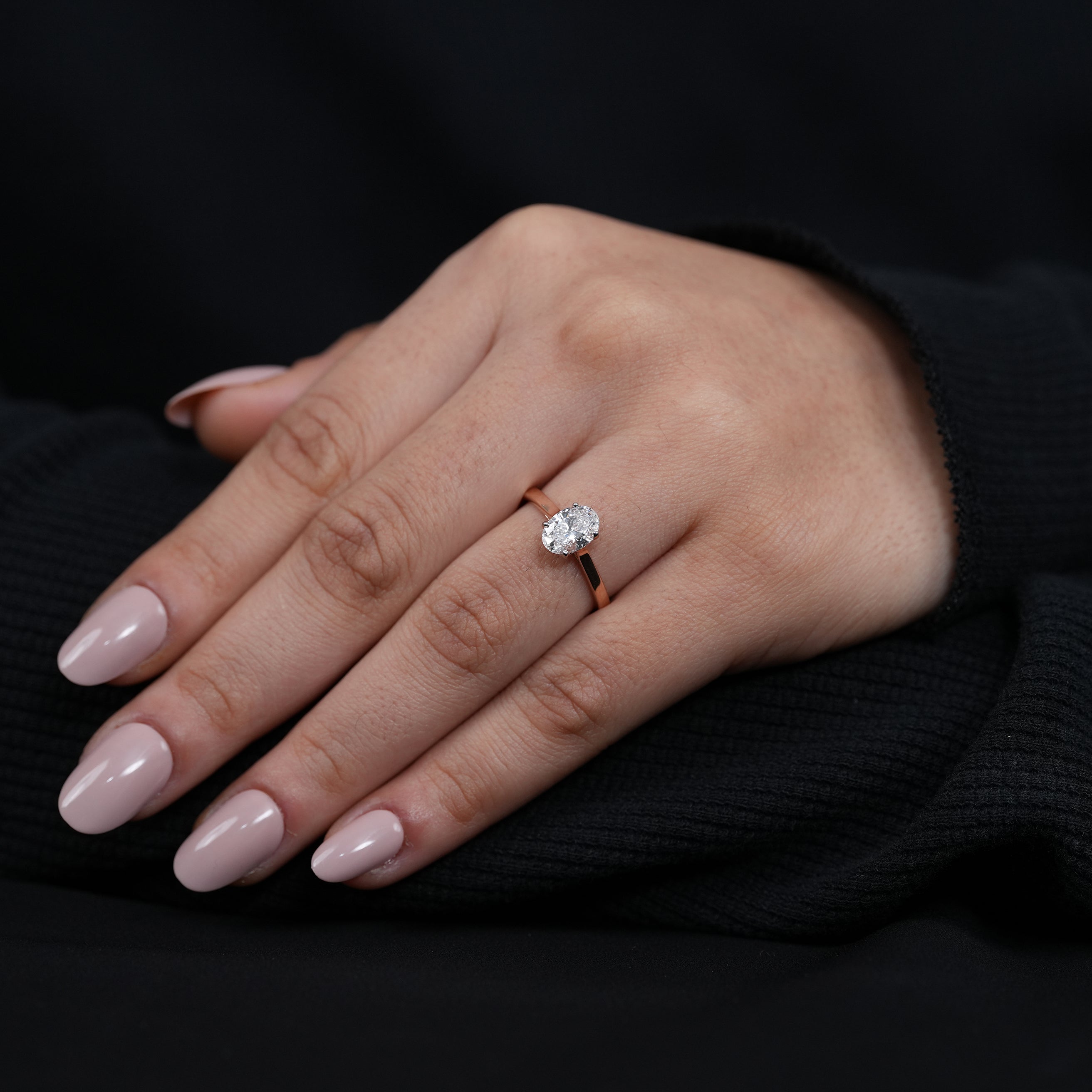 Oval Lab Grown Diamond Solitaire Engagement Ring
