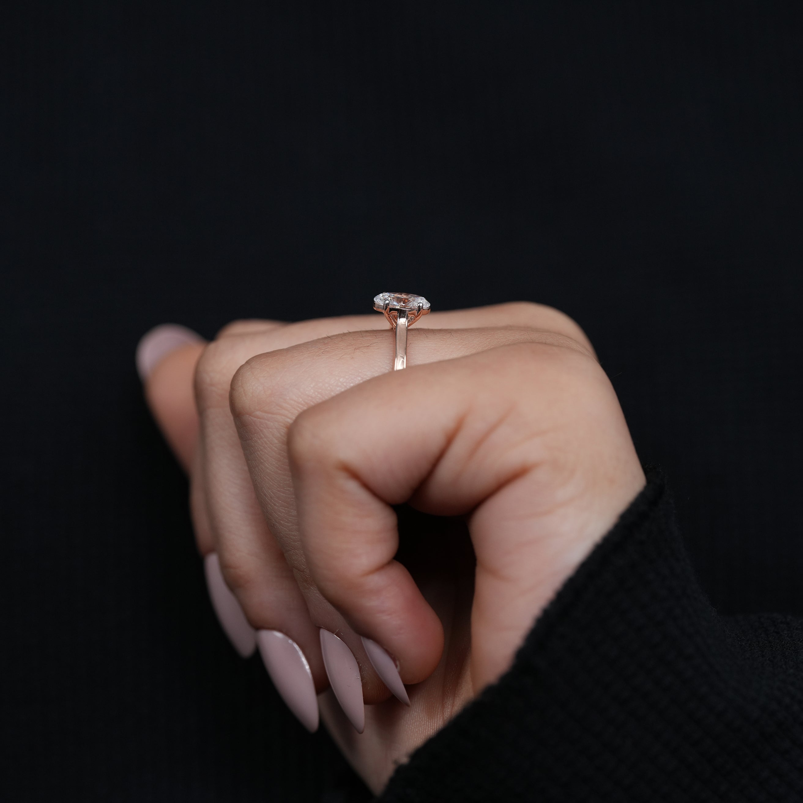 Oval Lab Grown Diamond Solitaire Engagement Ring