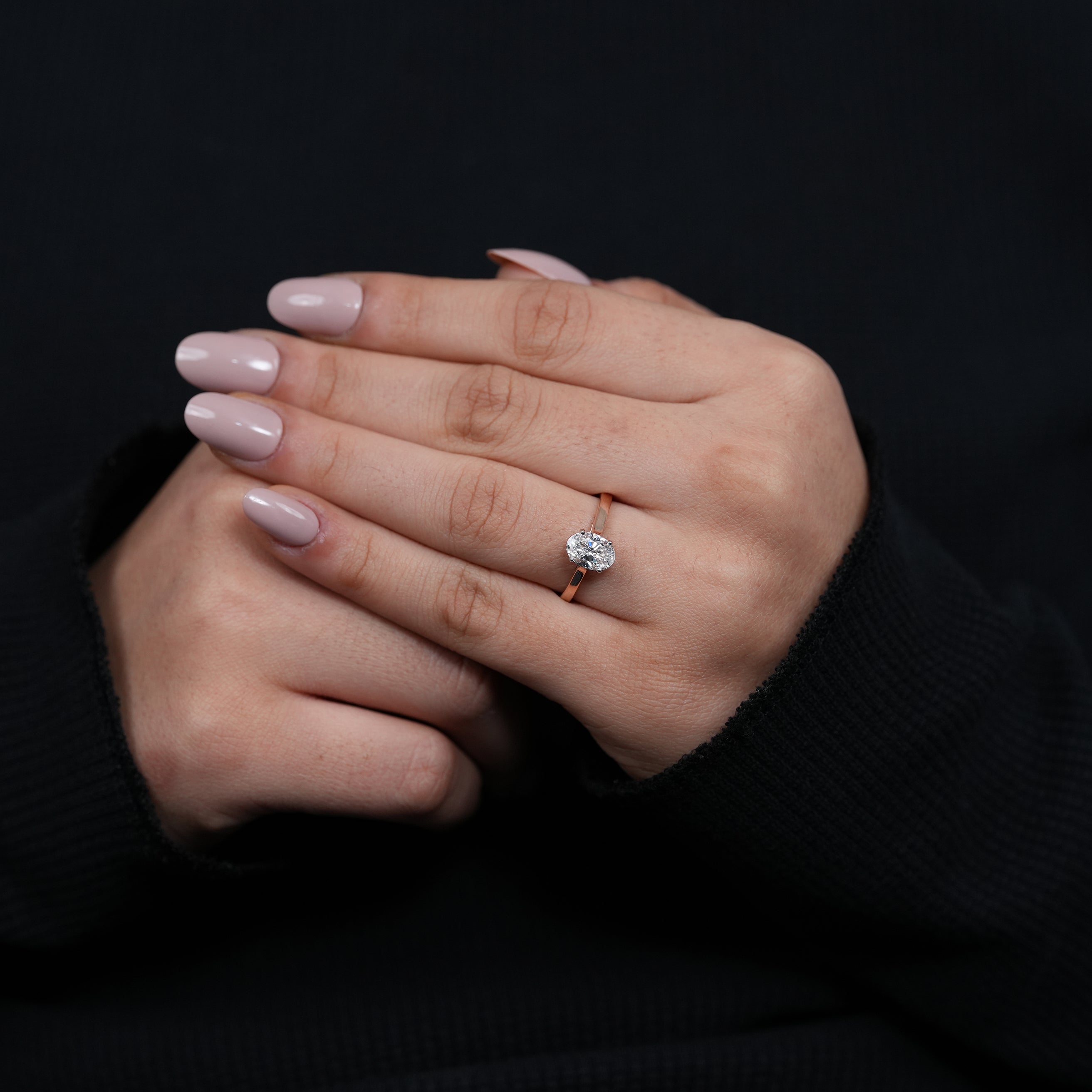 Oval Lab Grown Diamond Solitaire Engagement Ring