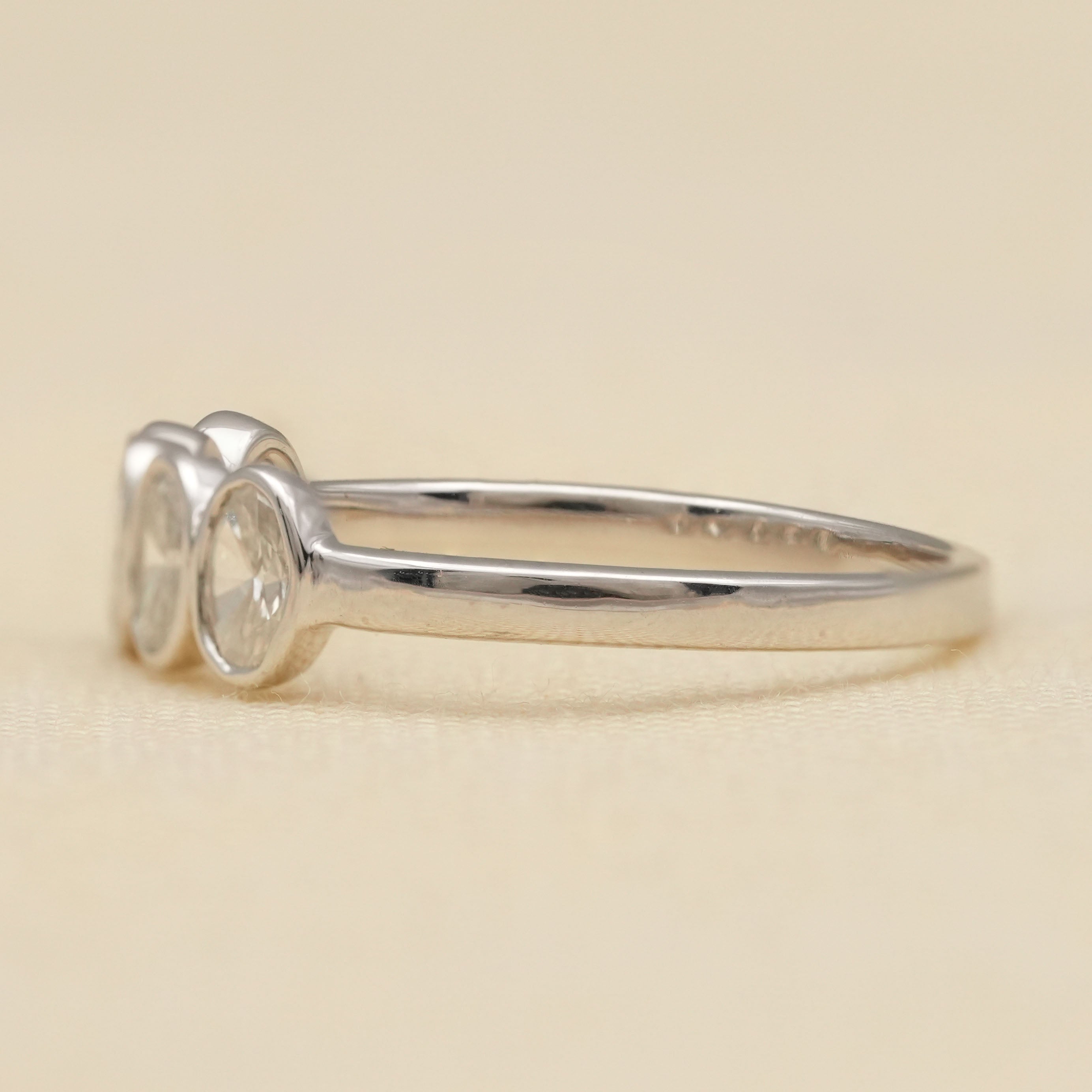 Bezel Five Stone Oval Lab Diamond Wedding Band