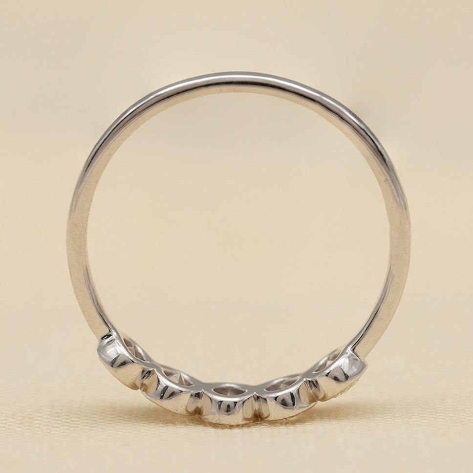 Bezel Five Stone Oval Lab Diamond Wedding Band