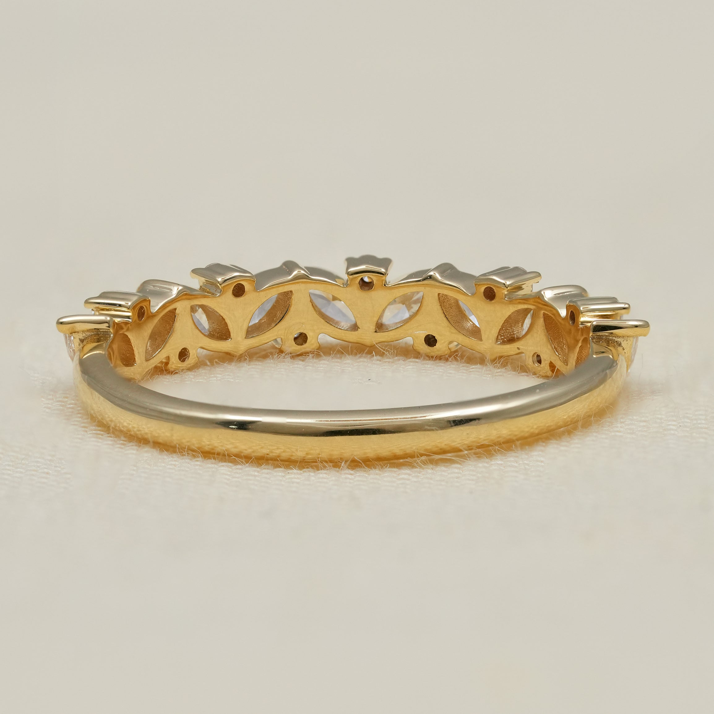 Marquise And Round Cut Lab Diamond Eternity Wedding Band