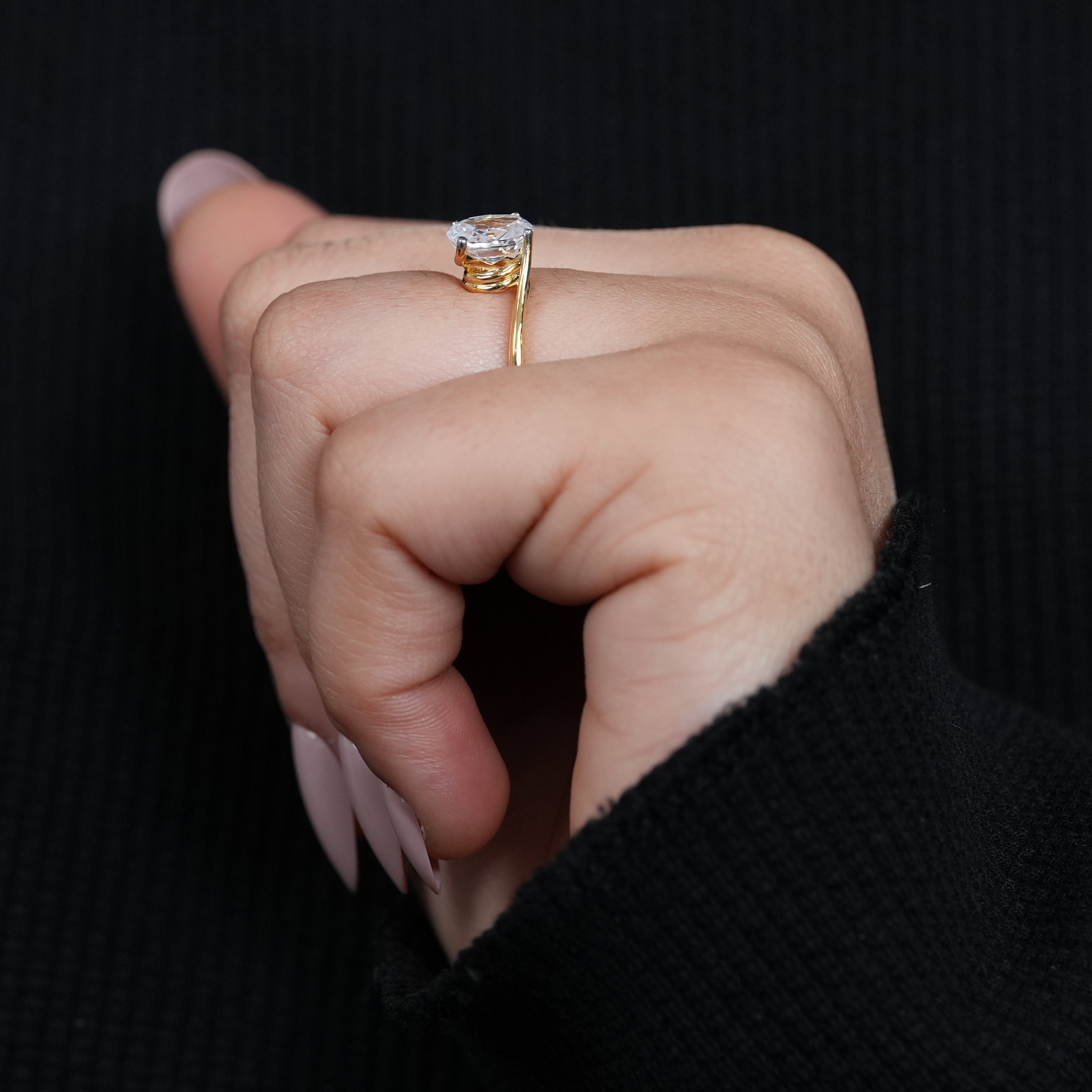 Oval Cut Lab Created Diamond Solitaire Engagement Ring