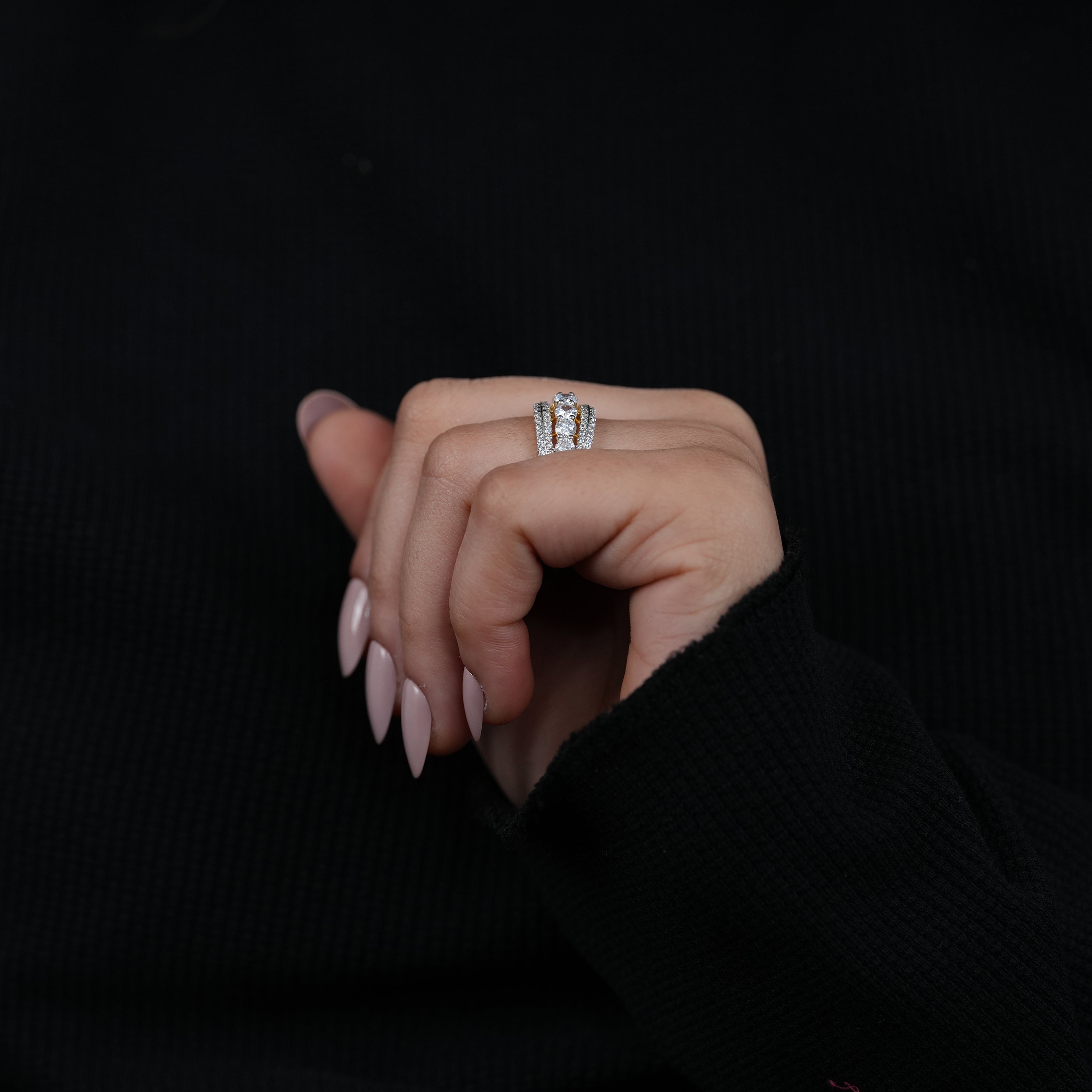 Round Lab Grown Diamond Statement Wedding Ring