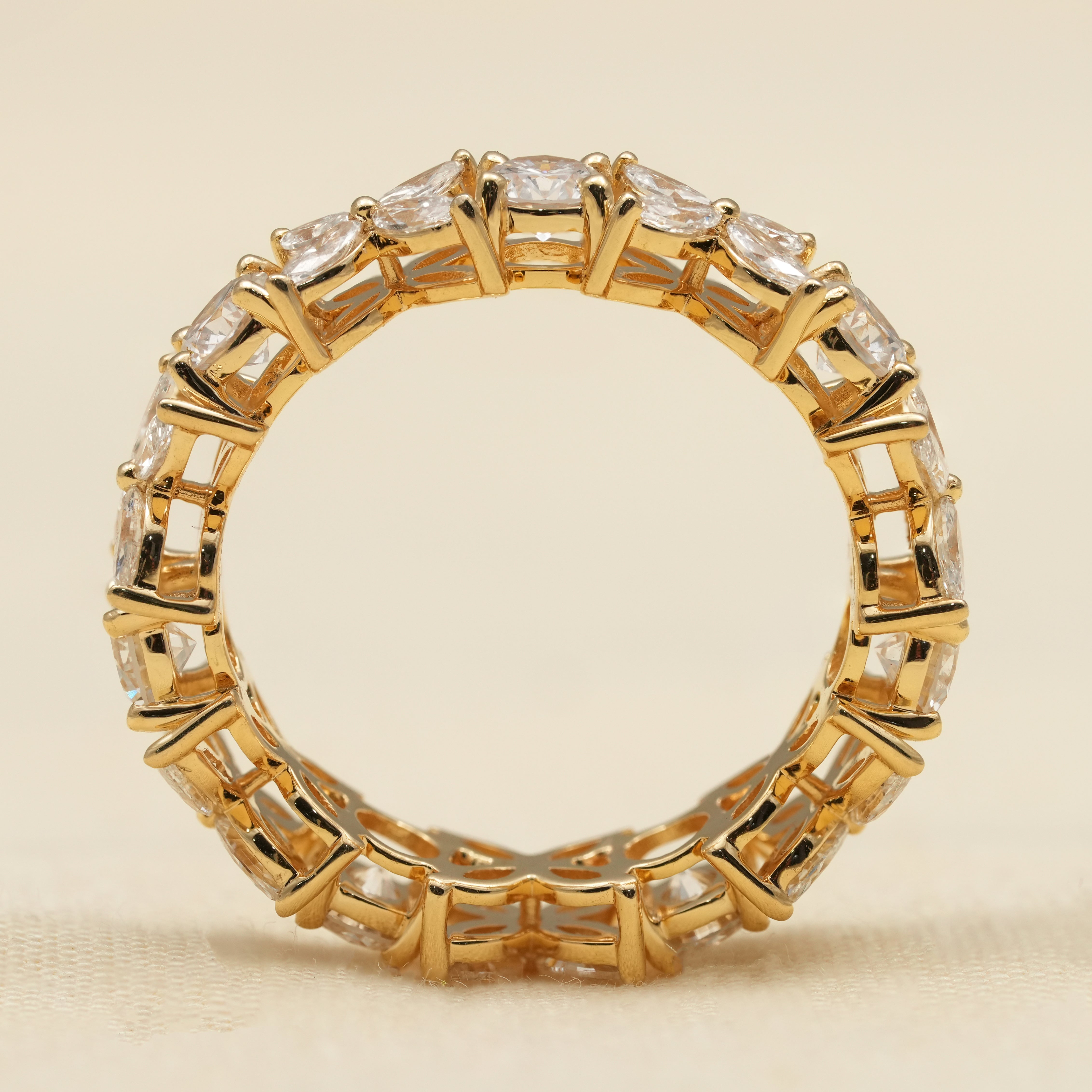 Floral Marquise & Round Lab Diamond Eternity Ring