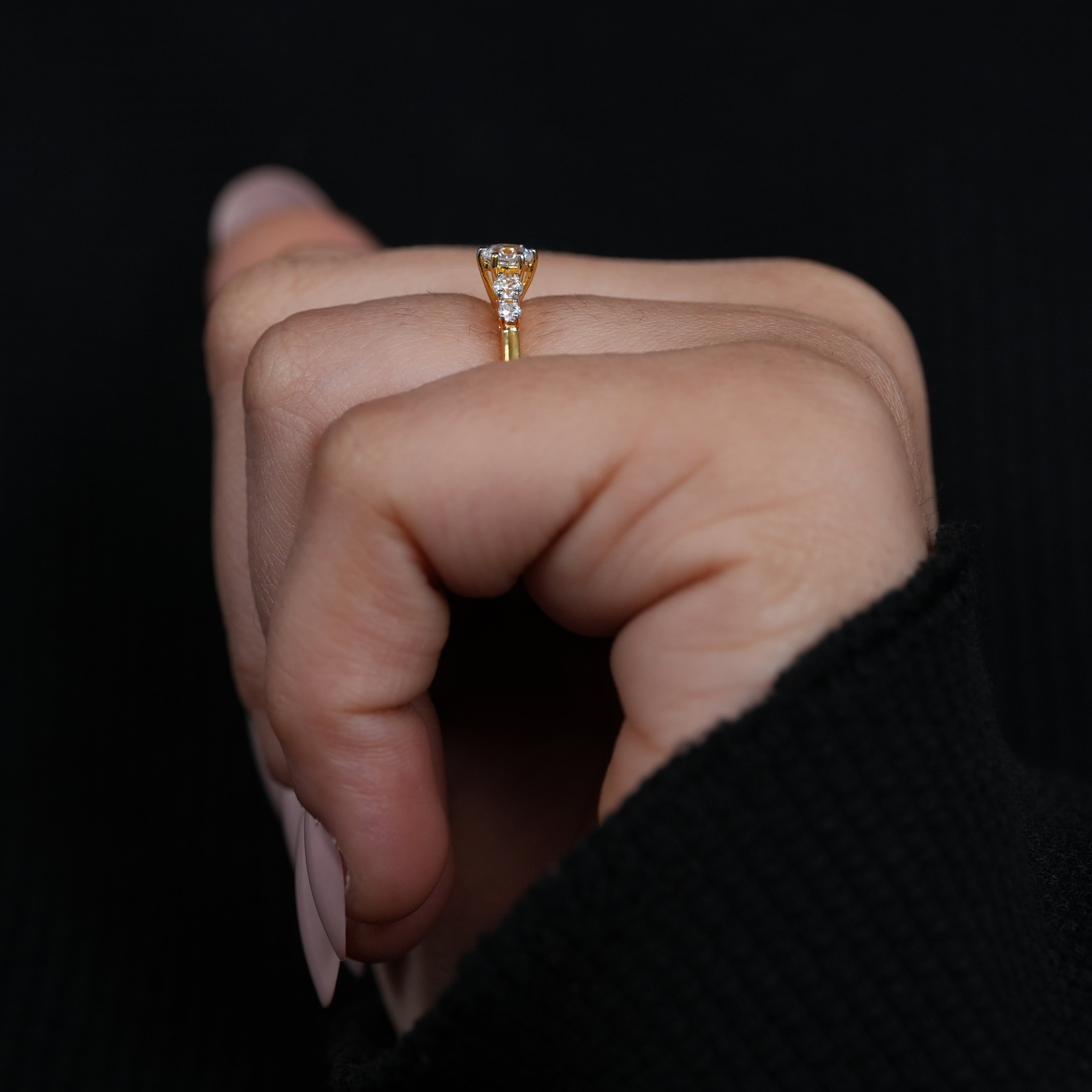 Five Stone Round Cut Lab Grown Diamond Ring