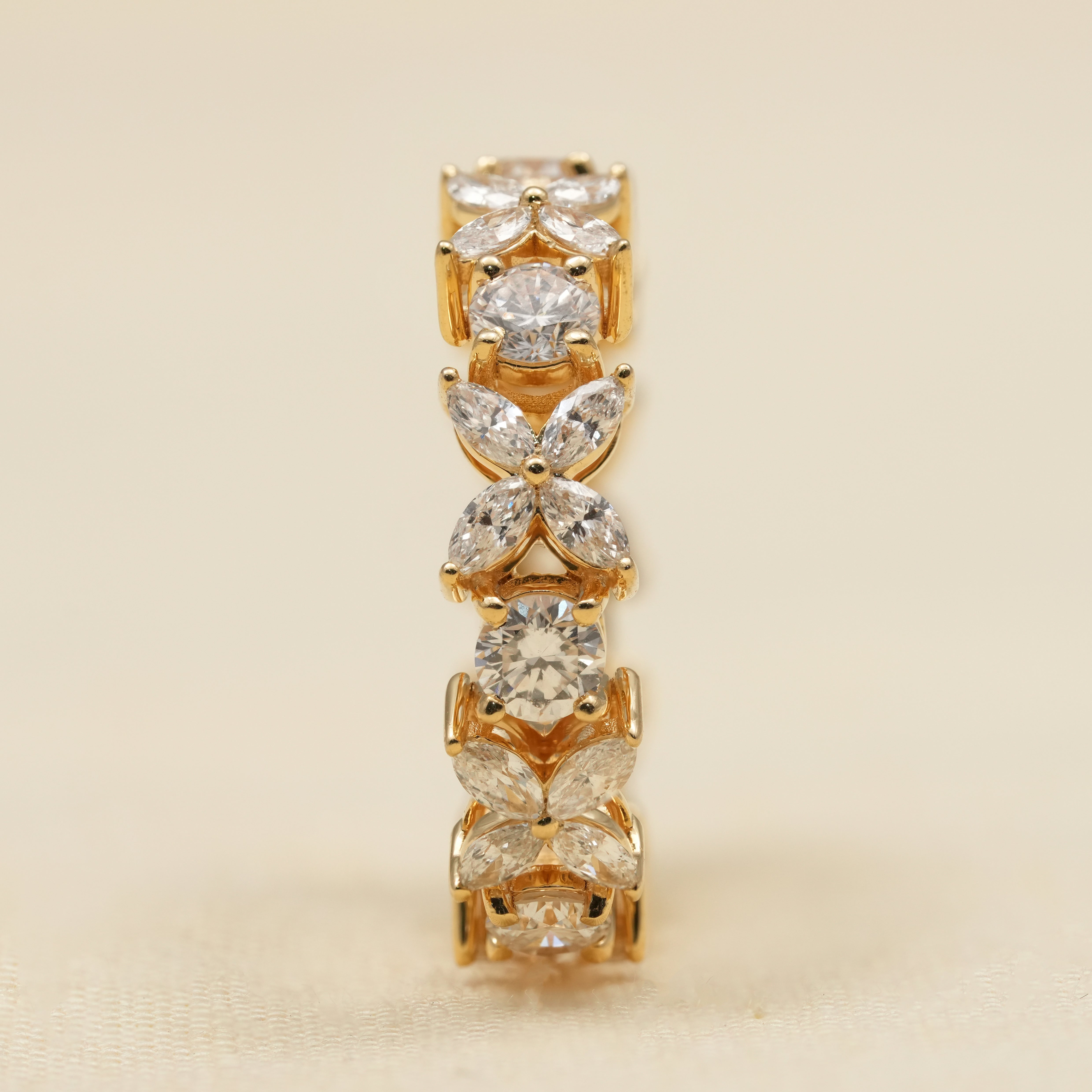 Floral Marquise & Round Lab Diamond Eternity Ring